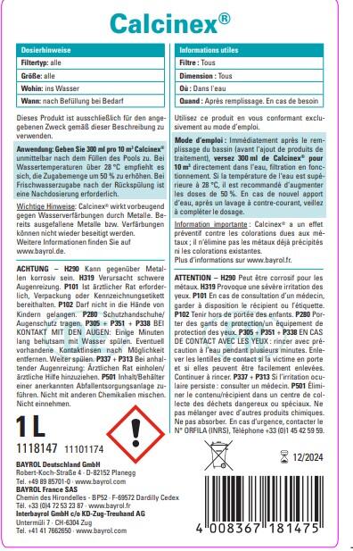 Anti calcaire piscine BAYROL Calcinex, liquide 1 l - 4