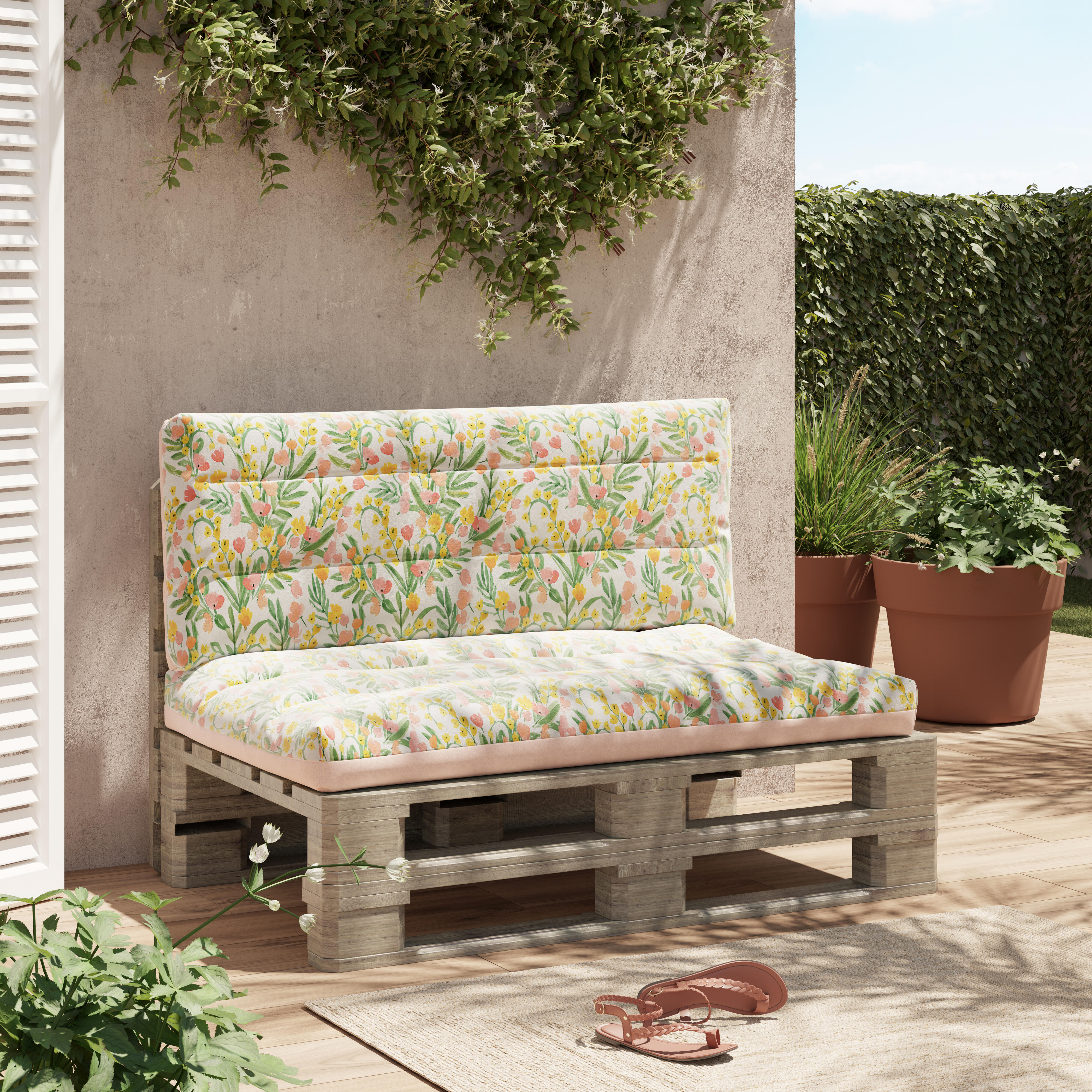 Almofada de paletes 120x80 cm multicor floral Gladiolo - 3