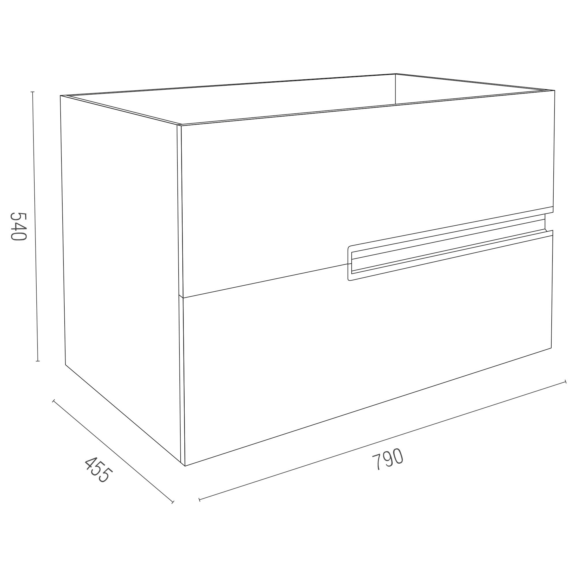 Móvel de casa de banho 2 gavetas 80x46x54 cm preto mate Aml One - 6