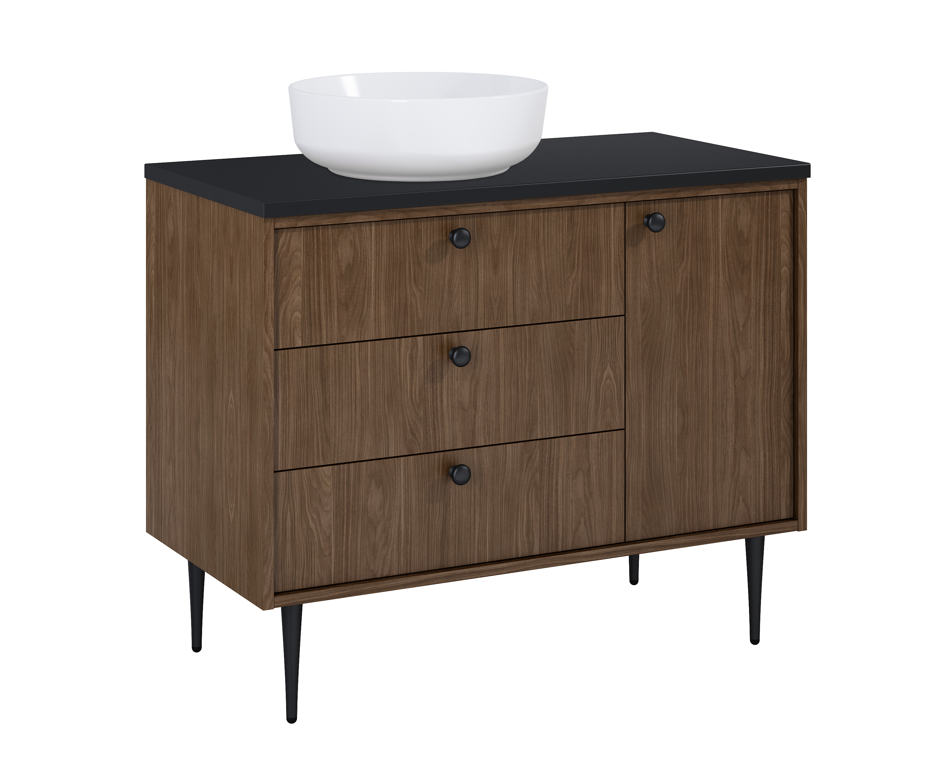 Szafka łazienkowa stojąca Leo 90x45.6x71.9 cm orzech Lincoln Roca - 5