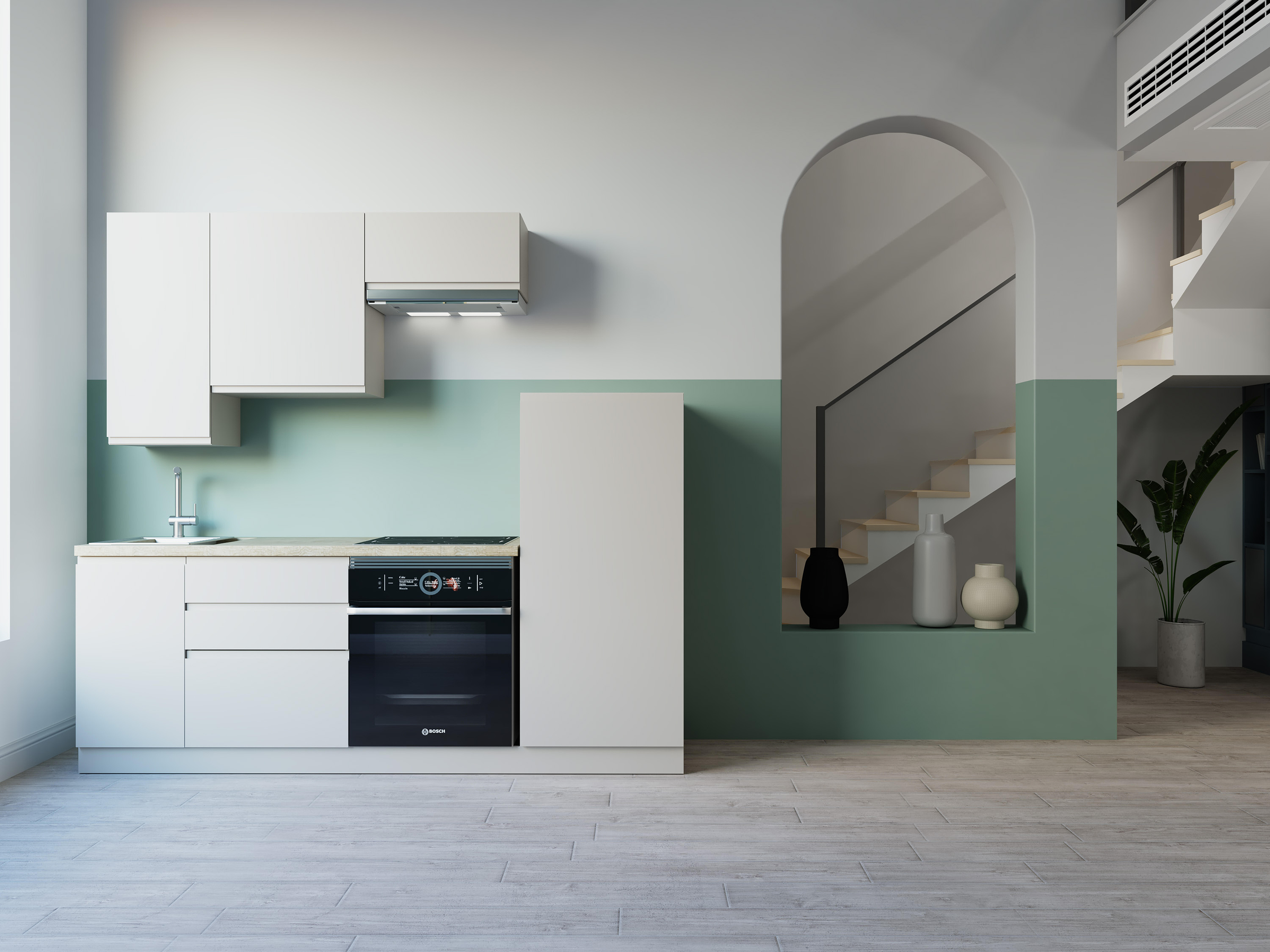 Cocina en kit támesis crema mate 225 cm