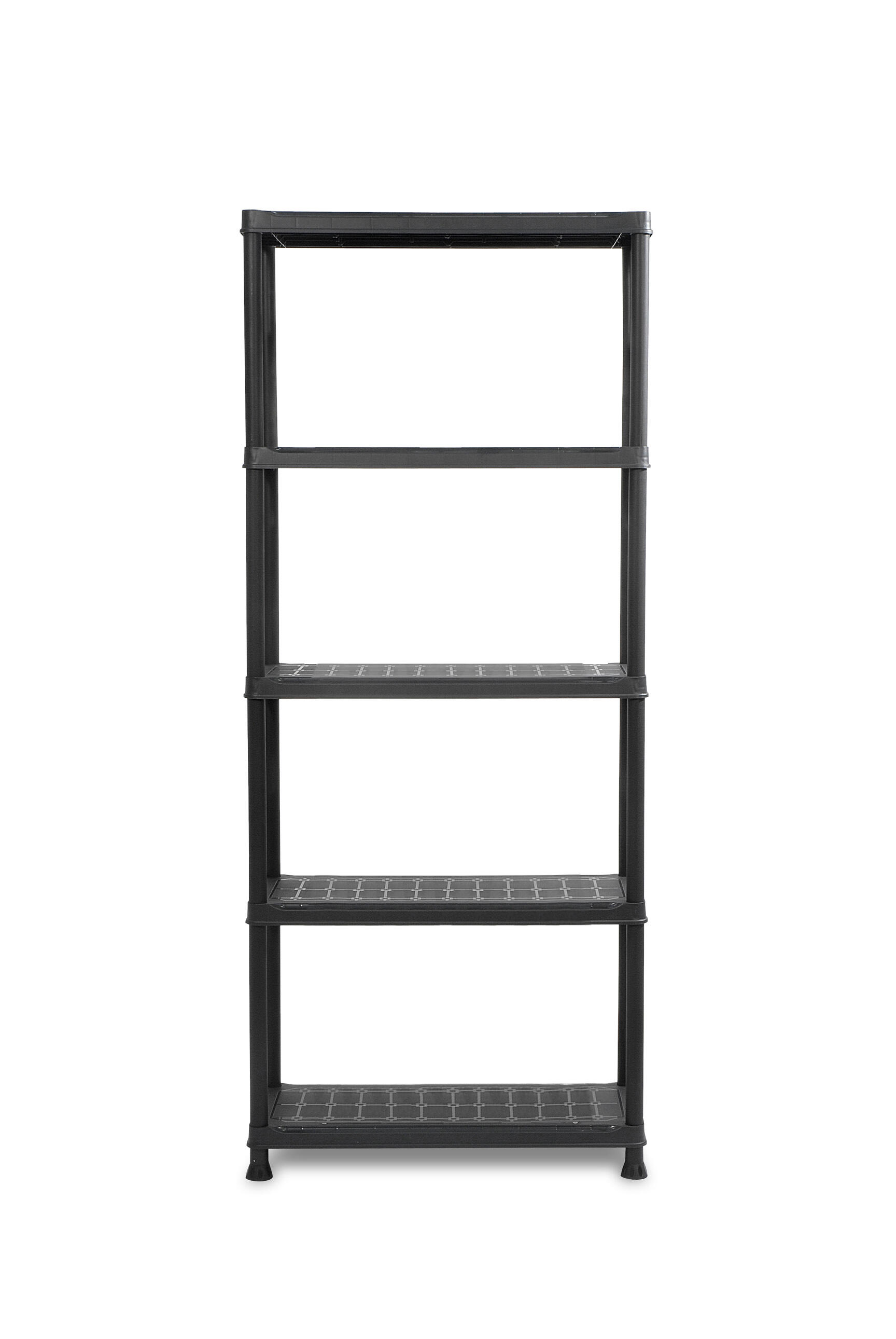 Estante em PVC preto 5 prateleiras 176x75x32 cm 150 kg Spaceo Standard - 3