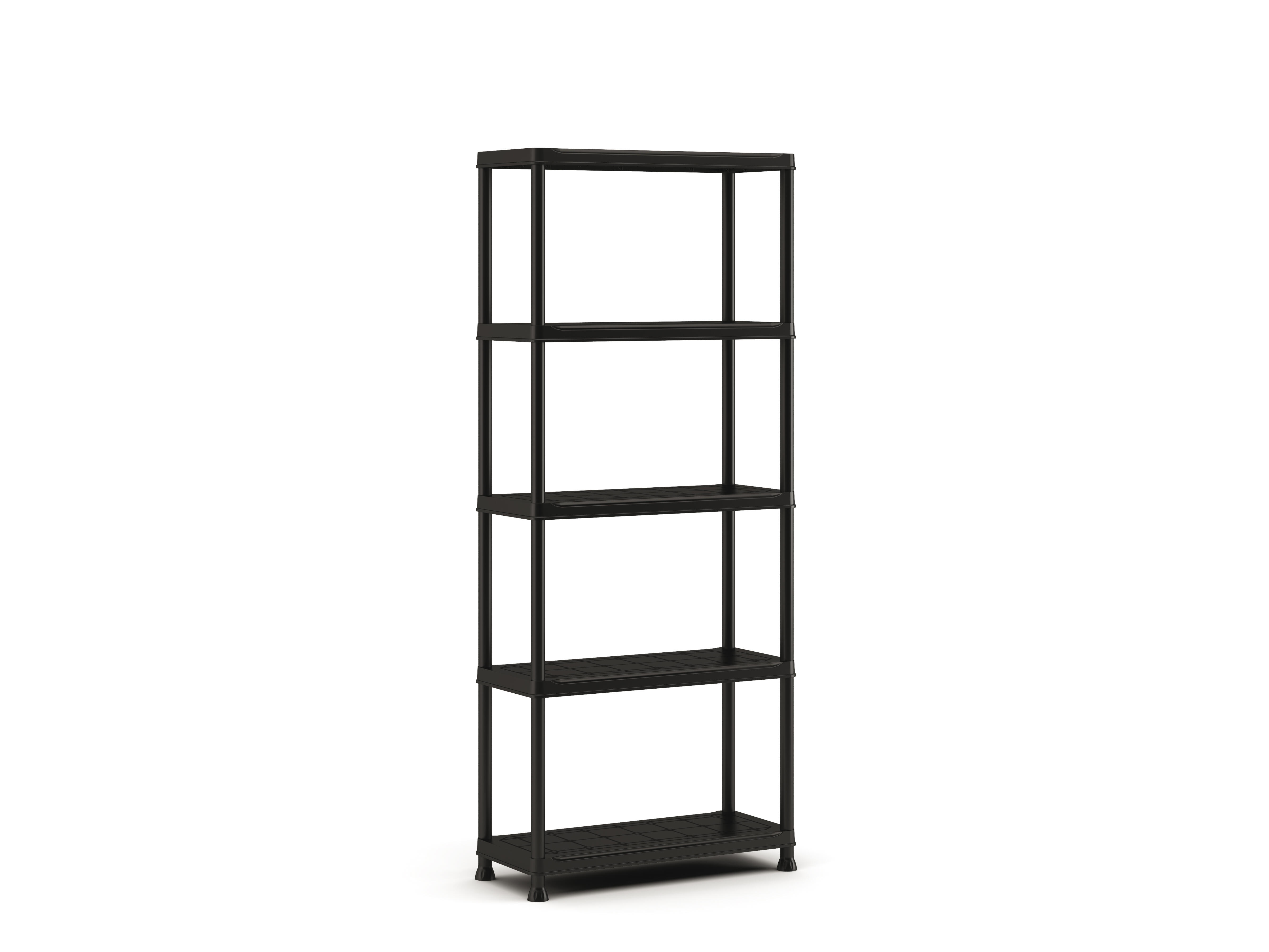 Estante em PVC preto 5 prateleiras 176x75x32 cm 150 kg Spaceo Standard - 2