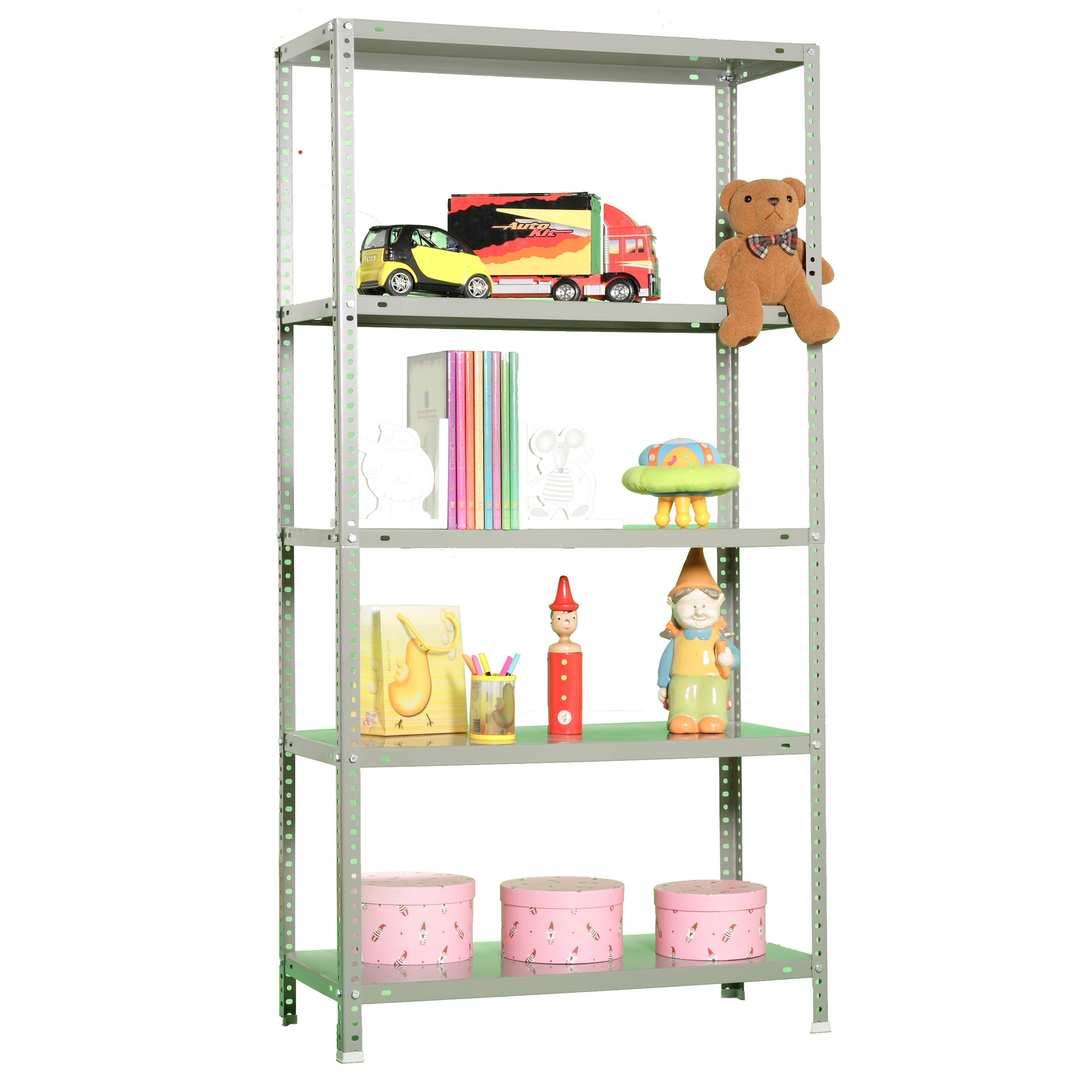 Estante metálica cinzento 5 prateleiras 80x30x180 cm 500 kg Confort Mini Simonrack - 2