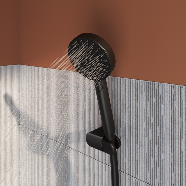 Trio (pommeau de douche, flexible et support de douche) 3 jets noir Easy SENSEA