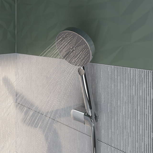 Trio (pommeau de douche, flexible et support de douche) 3 jet(s) SENSEA Easy chr