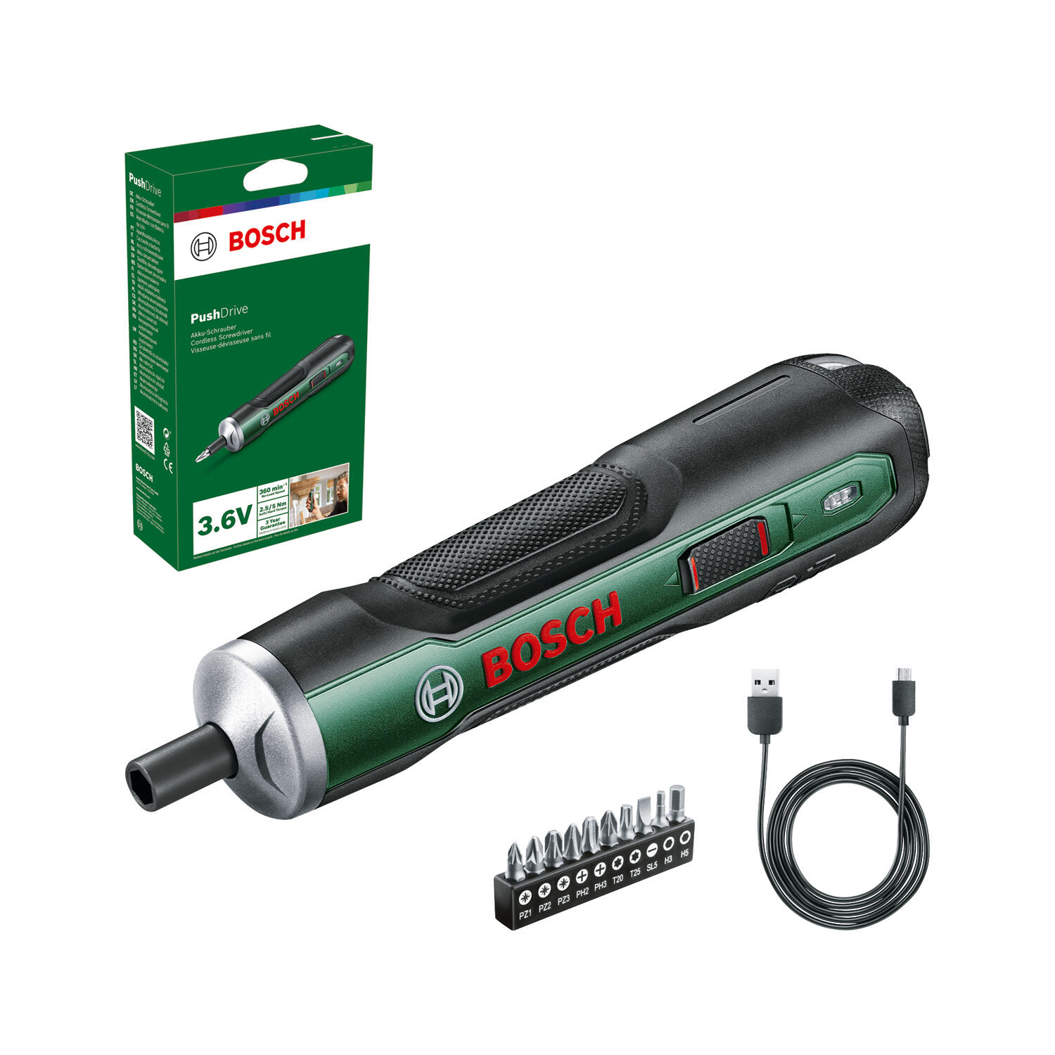 Atornillador sin cable bosch pushdrive 3.6 v