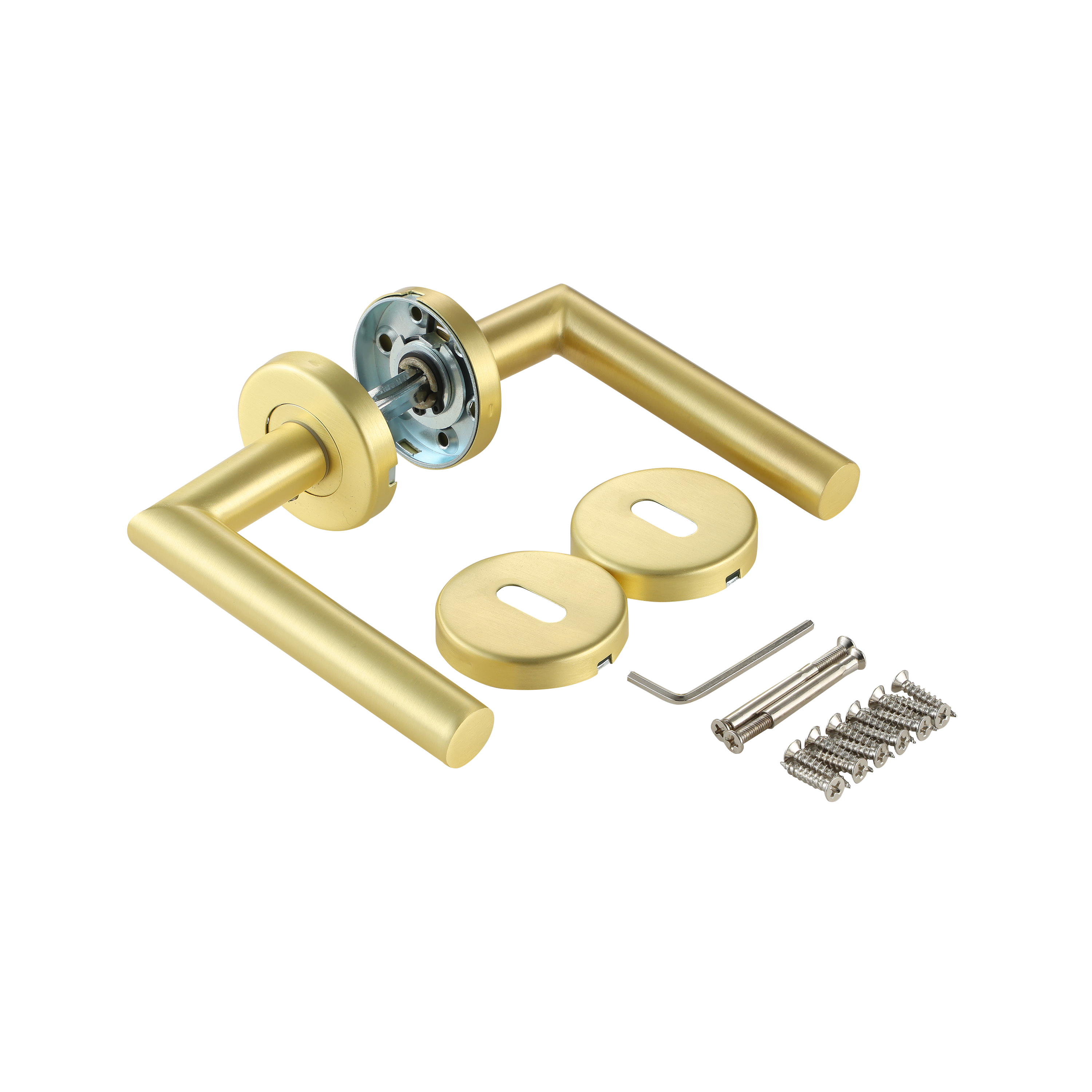 Puxador de porta roseta aço inox dourado escovado mate Inspire Sara - 6