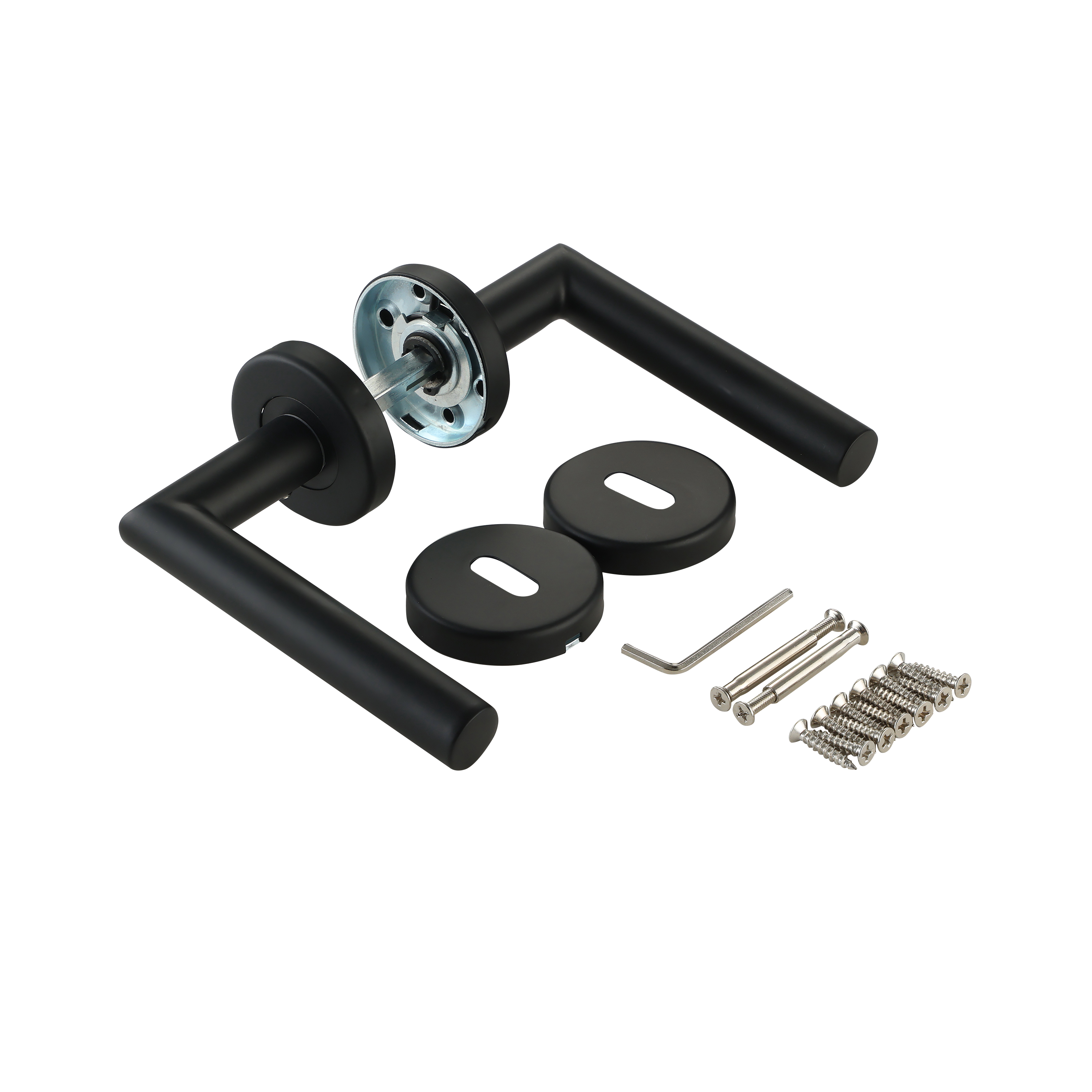 Puxador de porta roseta aço inox preto mate Inspire Sara - 6