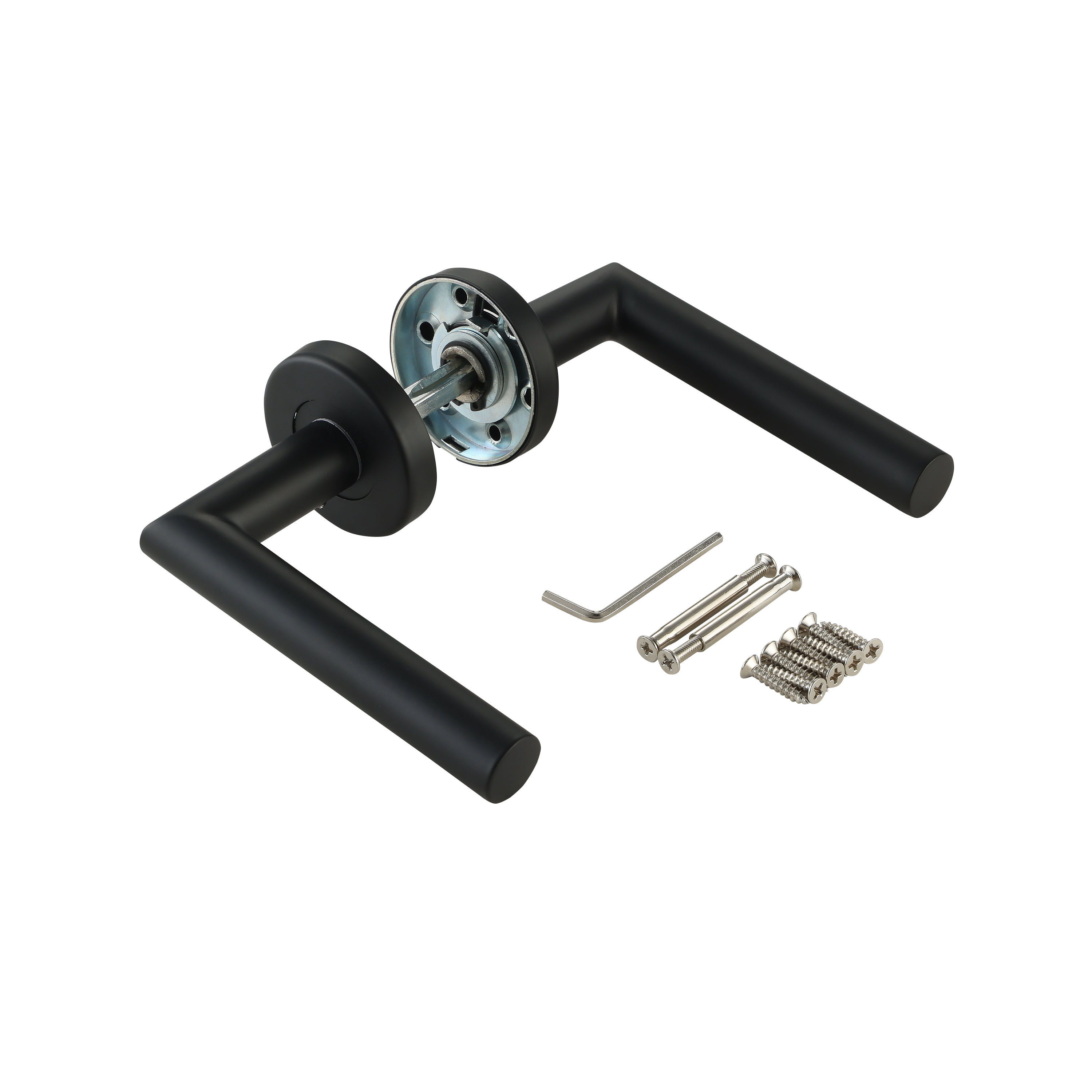 Poignée de porte sur rosace noir THEA x2 - 2