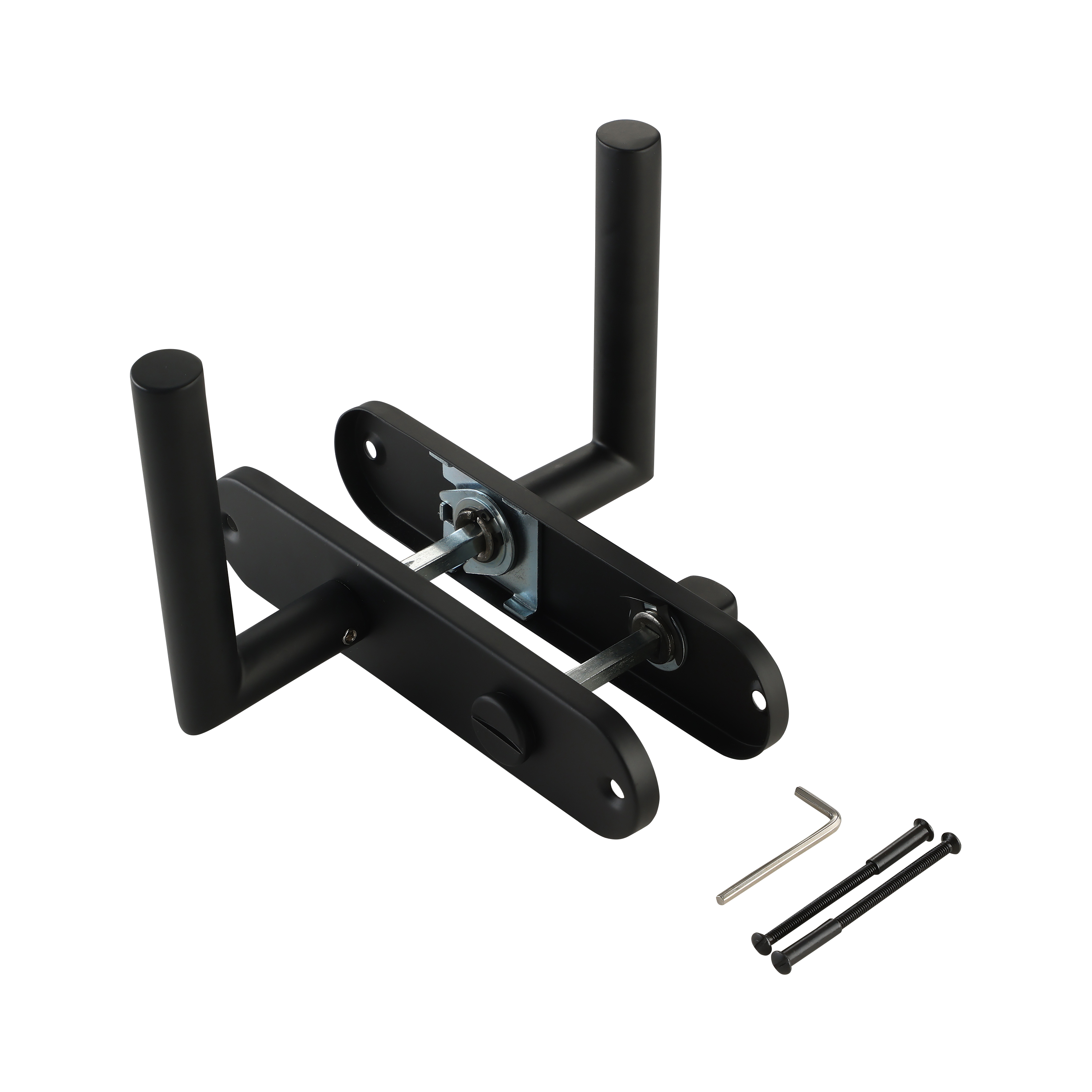 2 poignées sur plaque à condamnation Sara acier noir mat, entraxe 165 mm - 3