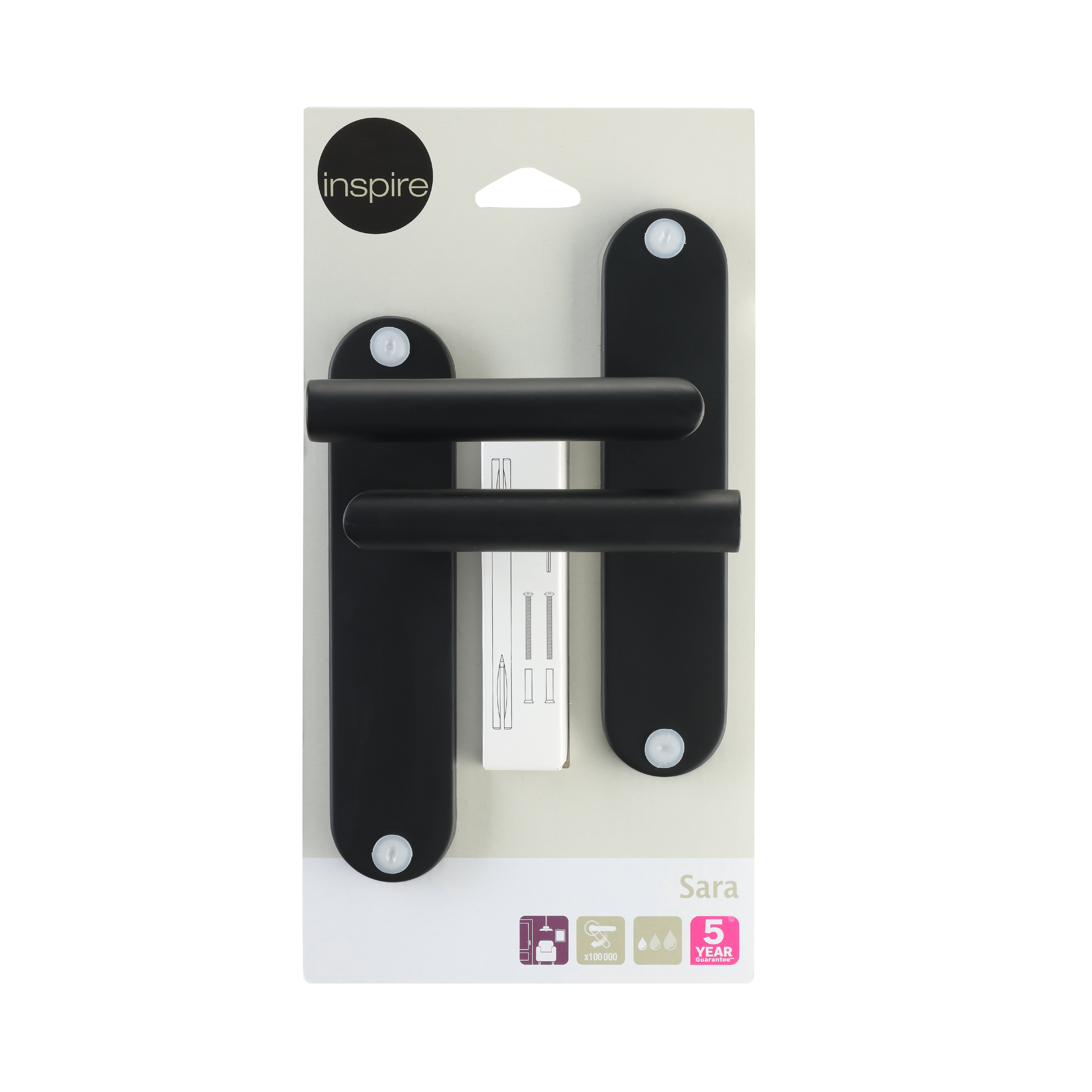 2 poignées sur plaque sans trou Sara acier noir mat, entraxe 165 mm - 4