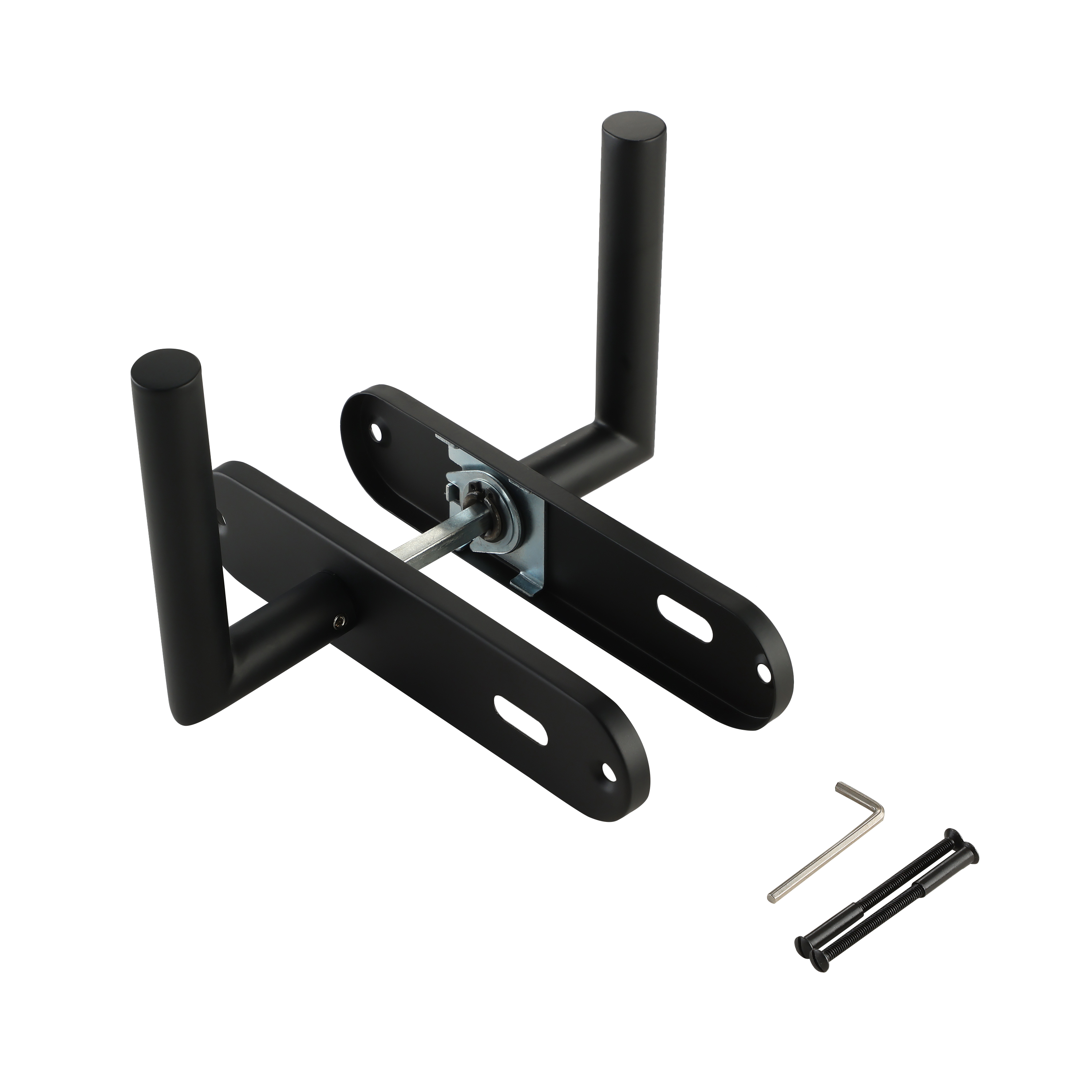 Poignée de porte sur plaque noire entraxe 165 mm Clé en L THEA x2 - 4