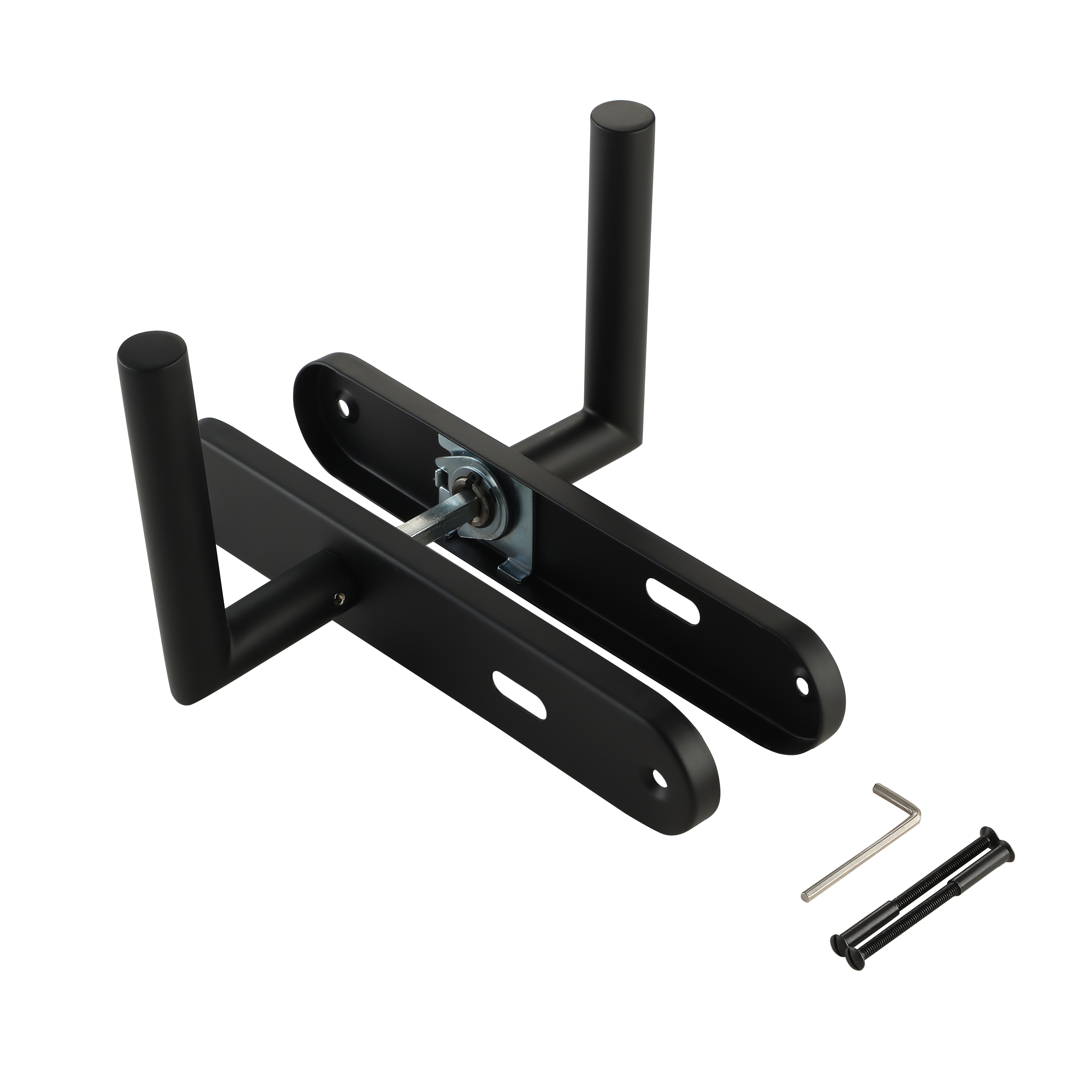 2 poignées sur plaque à clé Sara acier noir mat, entraxe 195 mm - 4