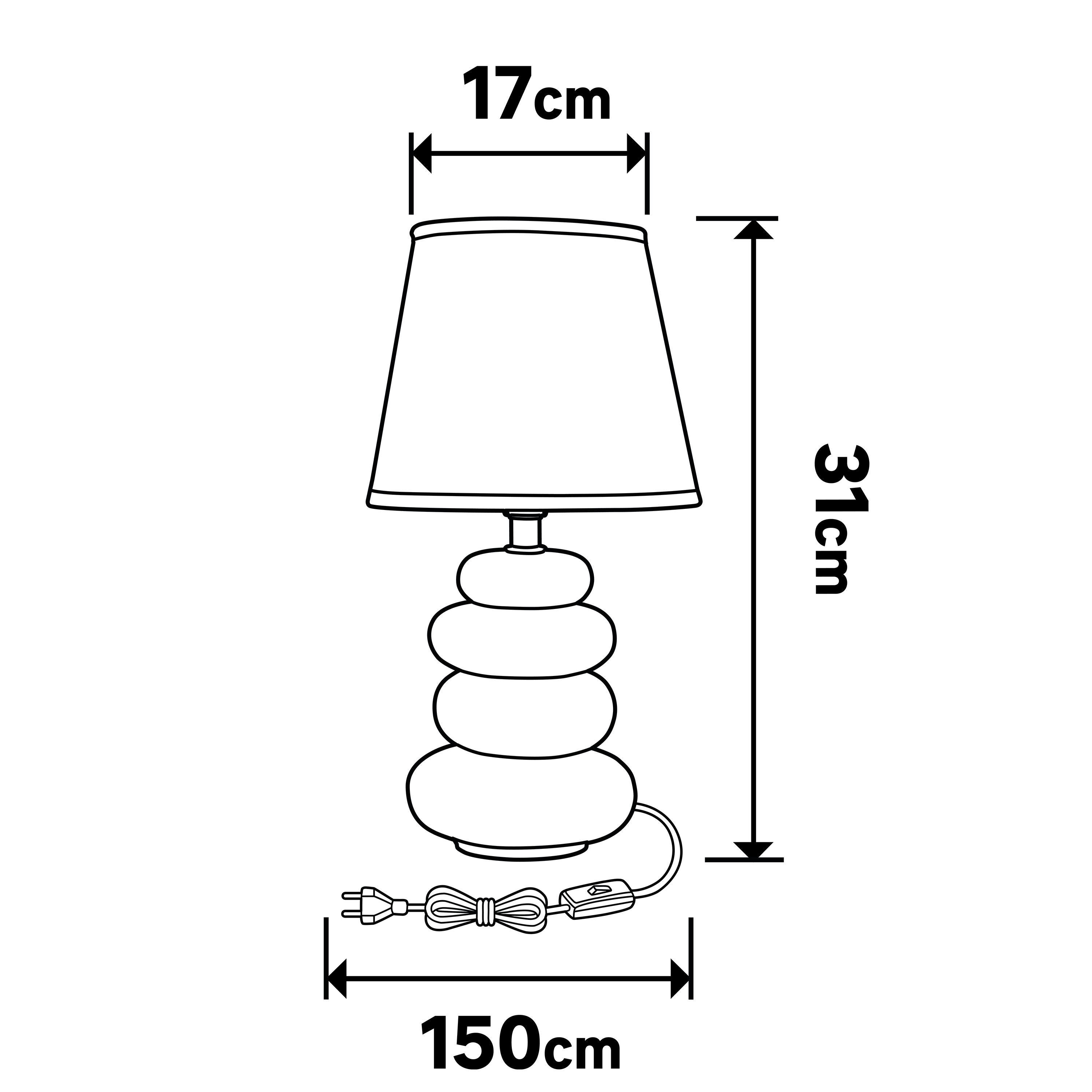 Lámpara de mesa compatible con casquillo E14 Navala INSPIRE con estructura cerámica beige pantalla beige de algodón alimentación a red - 6