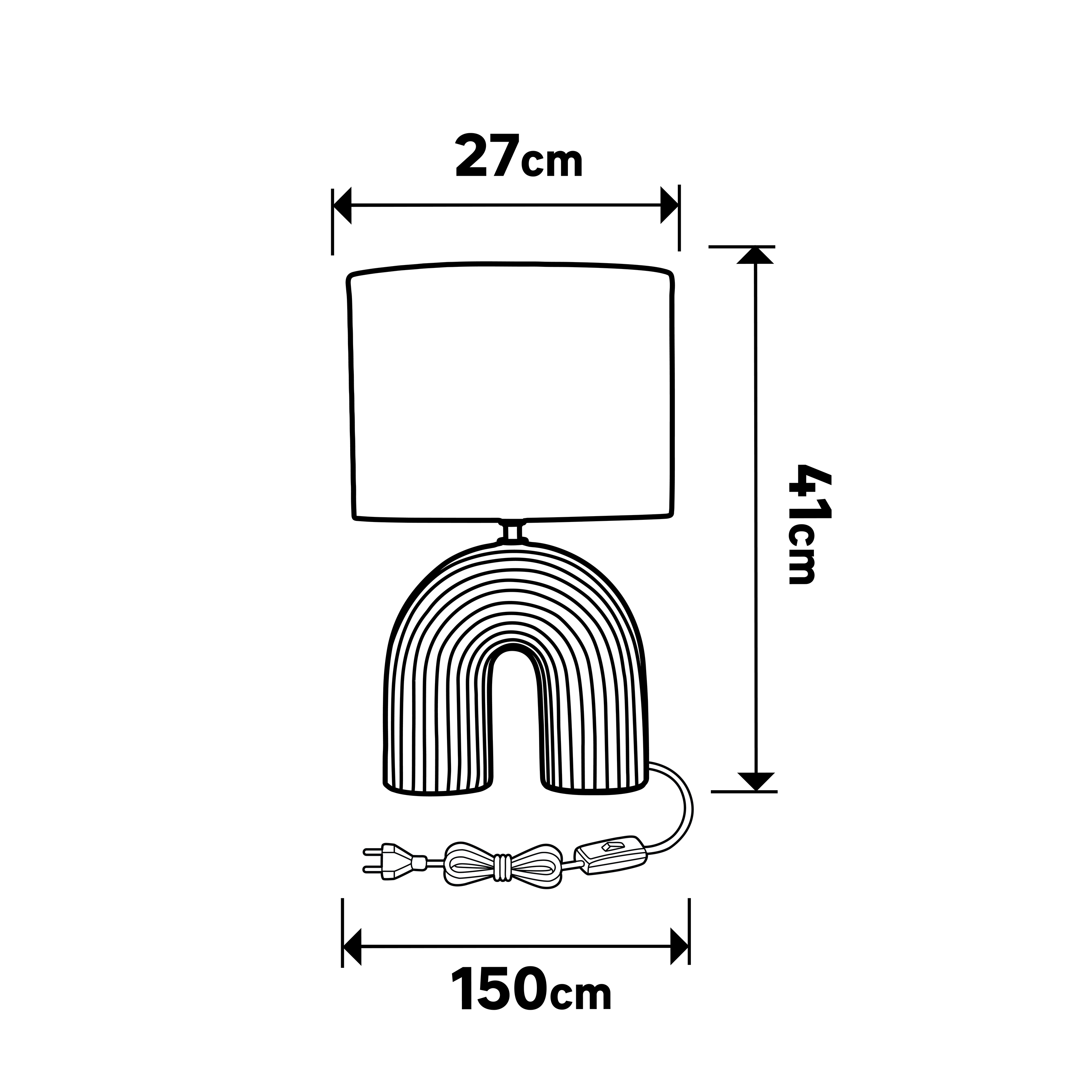 Lámpara de mesa compatible con casquillo E27 Vaska INSPIRE con estructura cerámica beige pantalla crema de algodón alimentación a red - 6