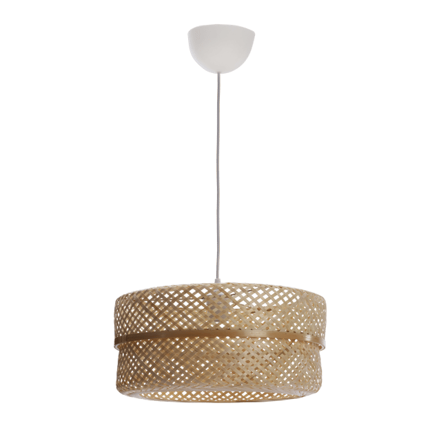 Candeeiro de teto suspenso led Palanga 1 luz E27 bamboo Inspire