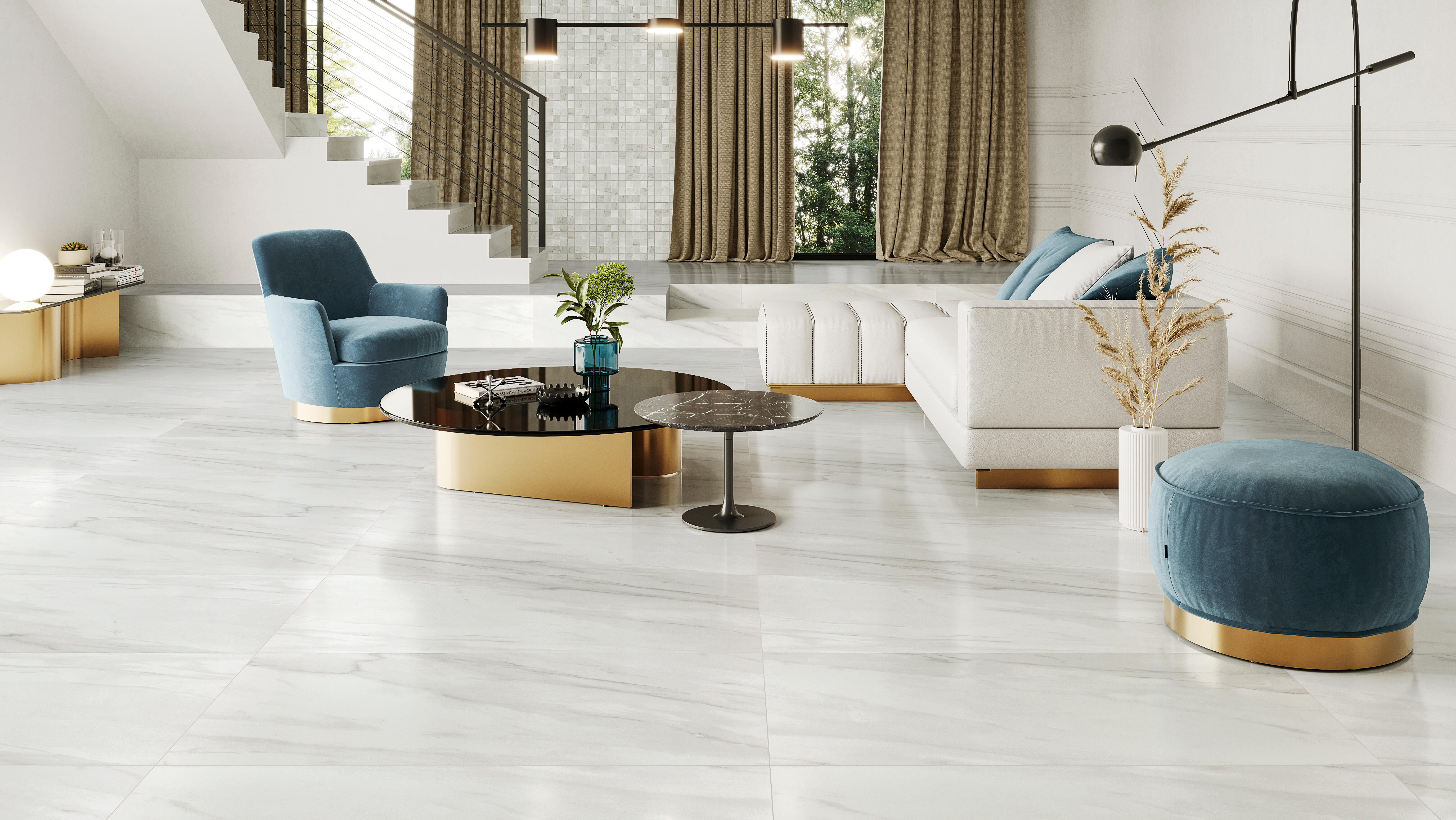 Suelo porcelánico Marmi efecto mármol white 60x120 cm C1 ARTENS - 4