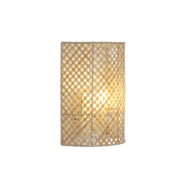 Applique murale E14, fer / bambou, beige, Palanga, INSPIRE
