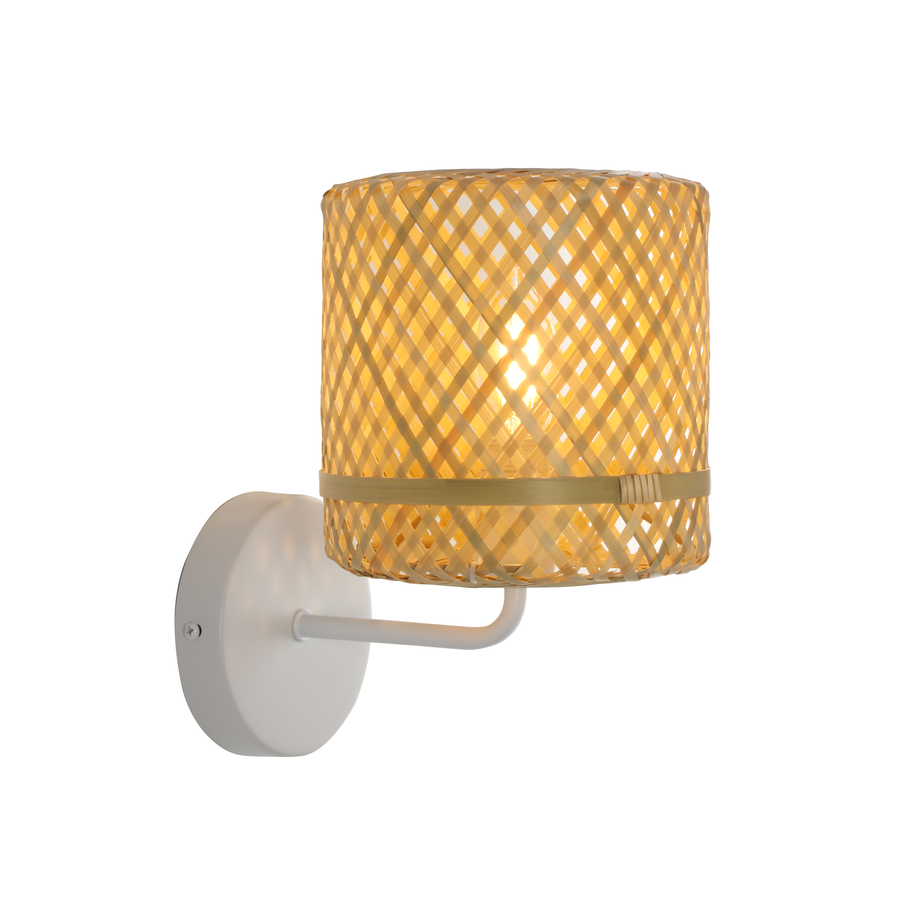 Applique murale E14, fer / bambou, beige, Palanga, INSPIRE - 5