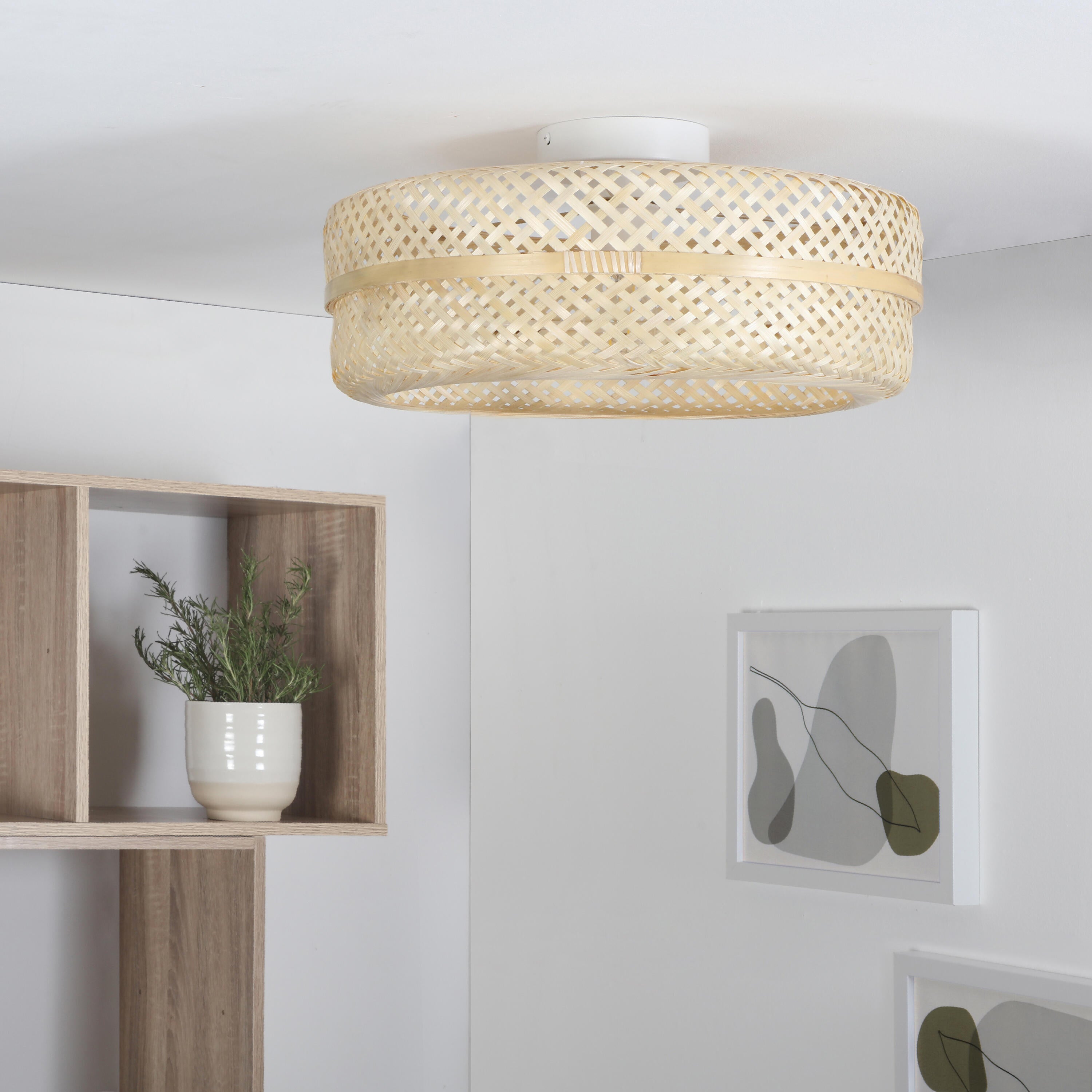 Plafonnier 1xE27, bambou, Palanga, INSPIRE D.45 cm - 10