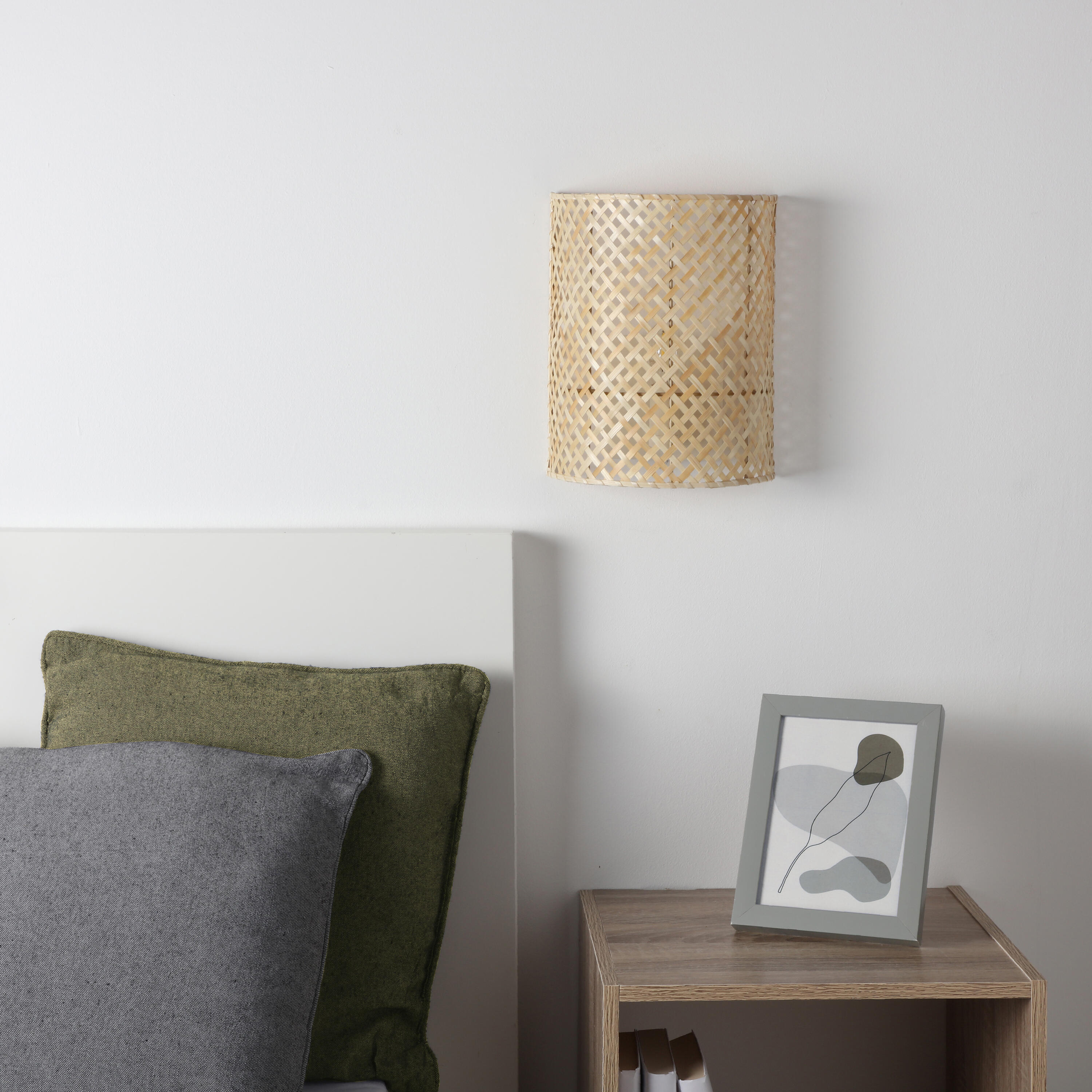 Applique murale E14, fer / bambou, beige, Palanga, INSPIRE - 4