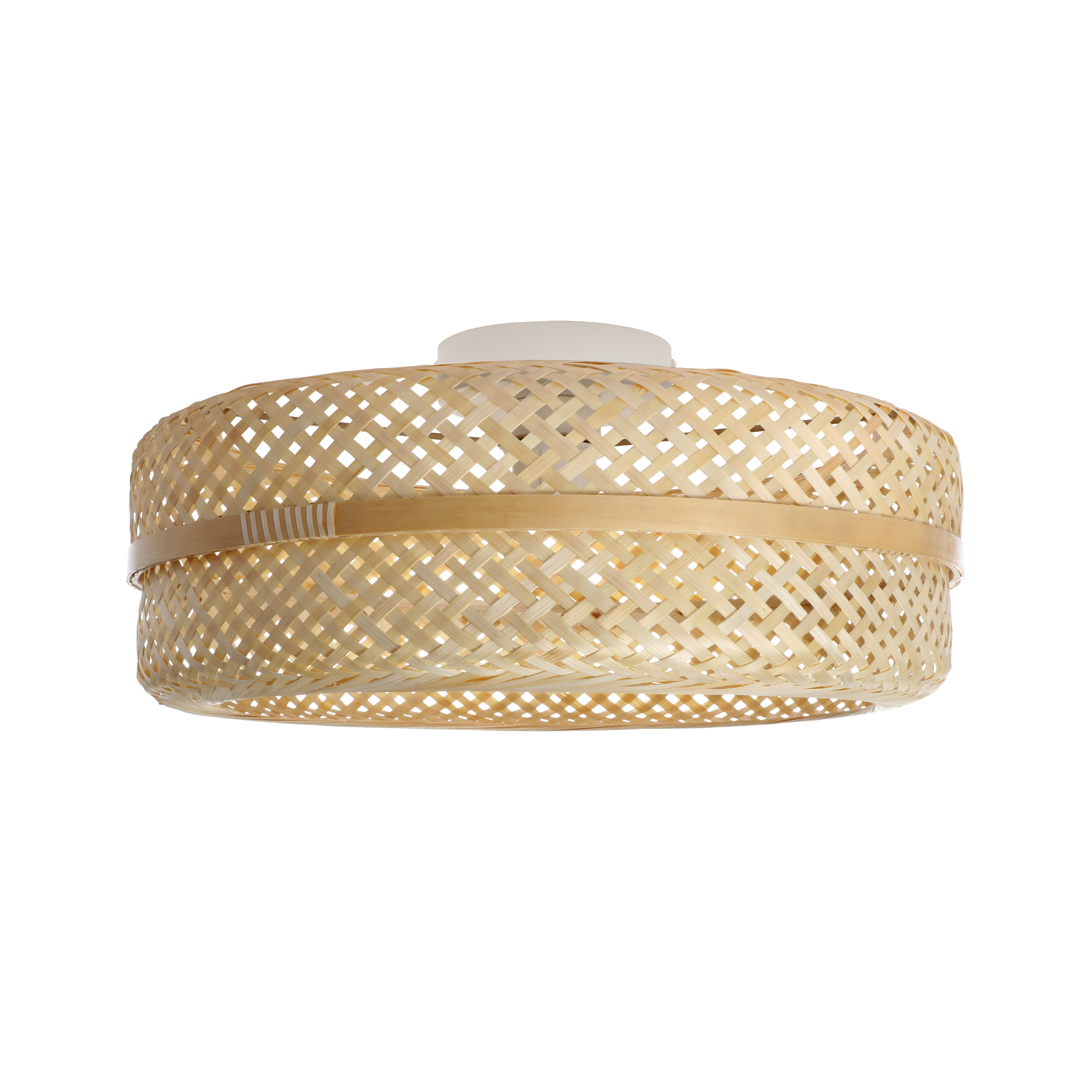 Lampa sufitowa Palanga biała bambus E27 Inspire