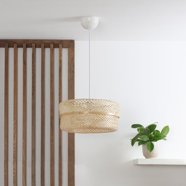 Lámpara de techo colgante de hierro beige 1 luz E27 Palanga INSPIRE 38 cm y 120 metros de alto