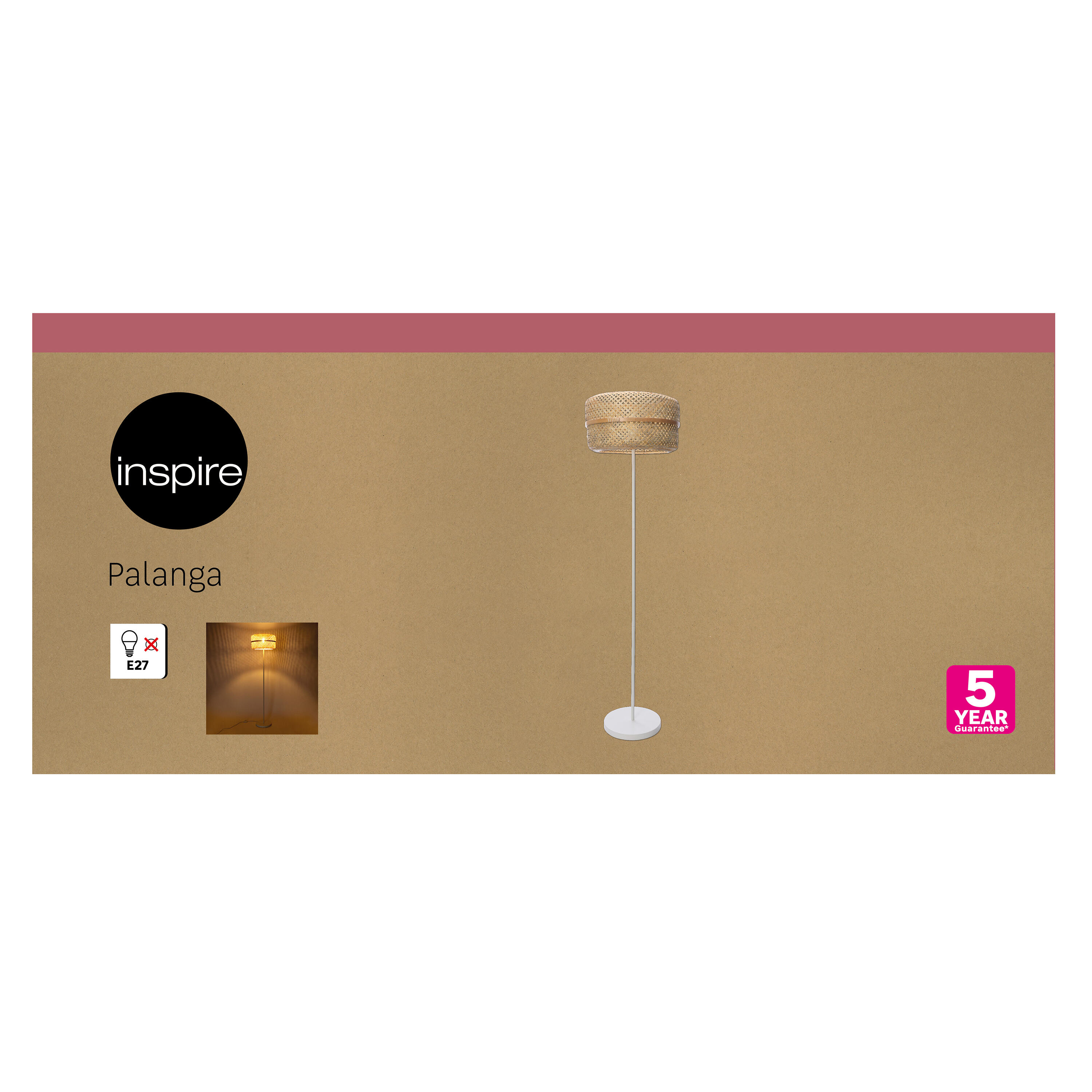 Lampadaire Palanga, acier, blanc,  H.140 cm INSPIRE, E27 - 12