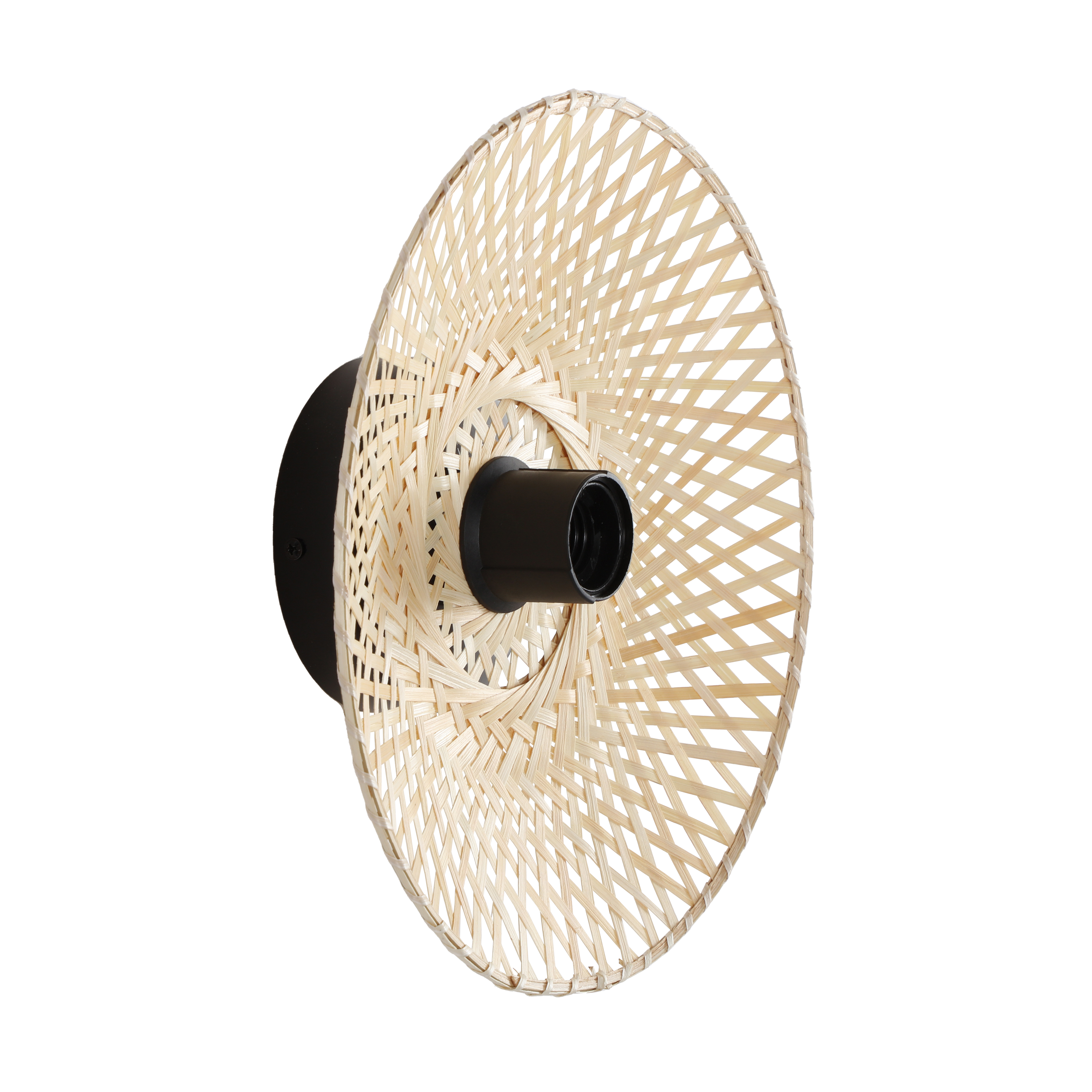 Applique E27, fer / bambou, beige, Manisa, INSPIRE - 2