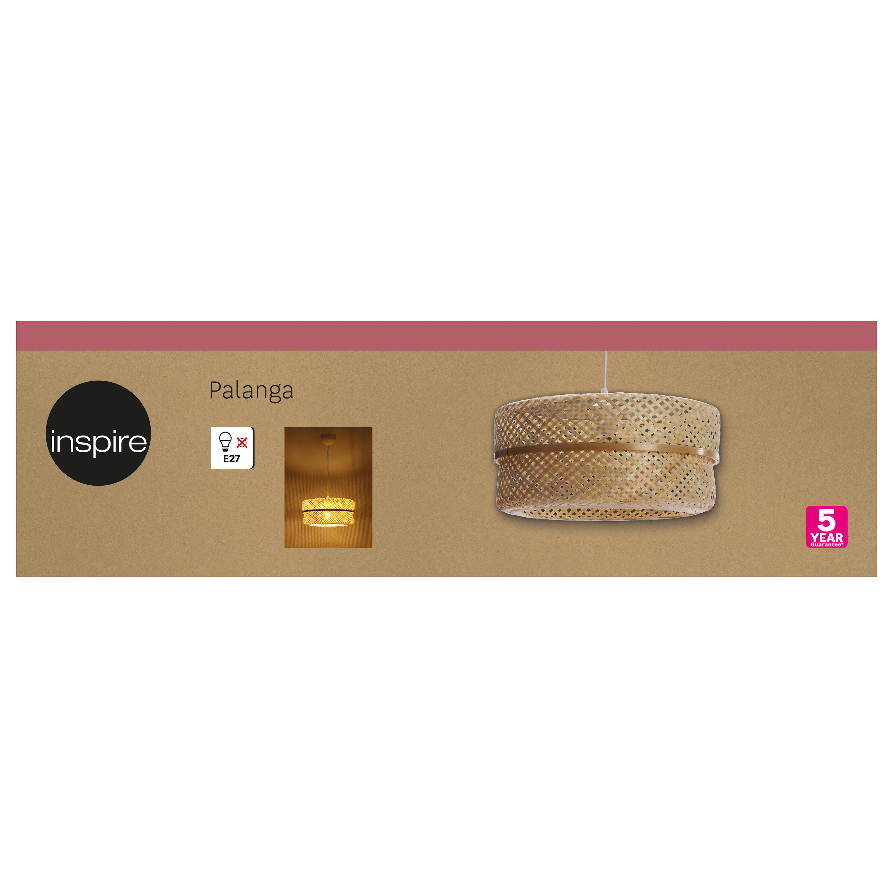 Suspension Palanga bambou, beige, Diam.38 cm INSPIRE, E27 - 11