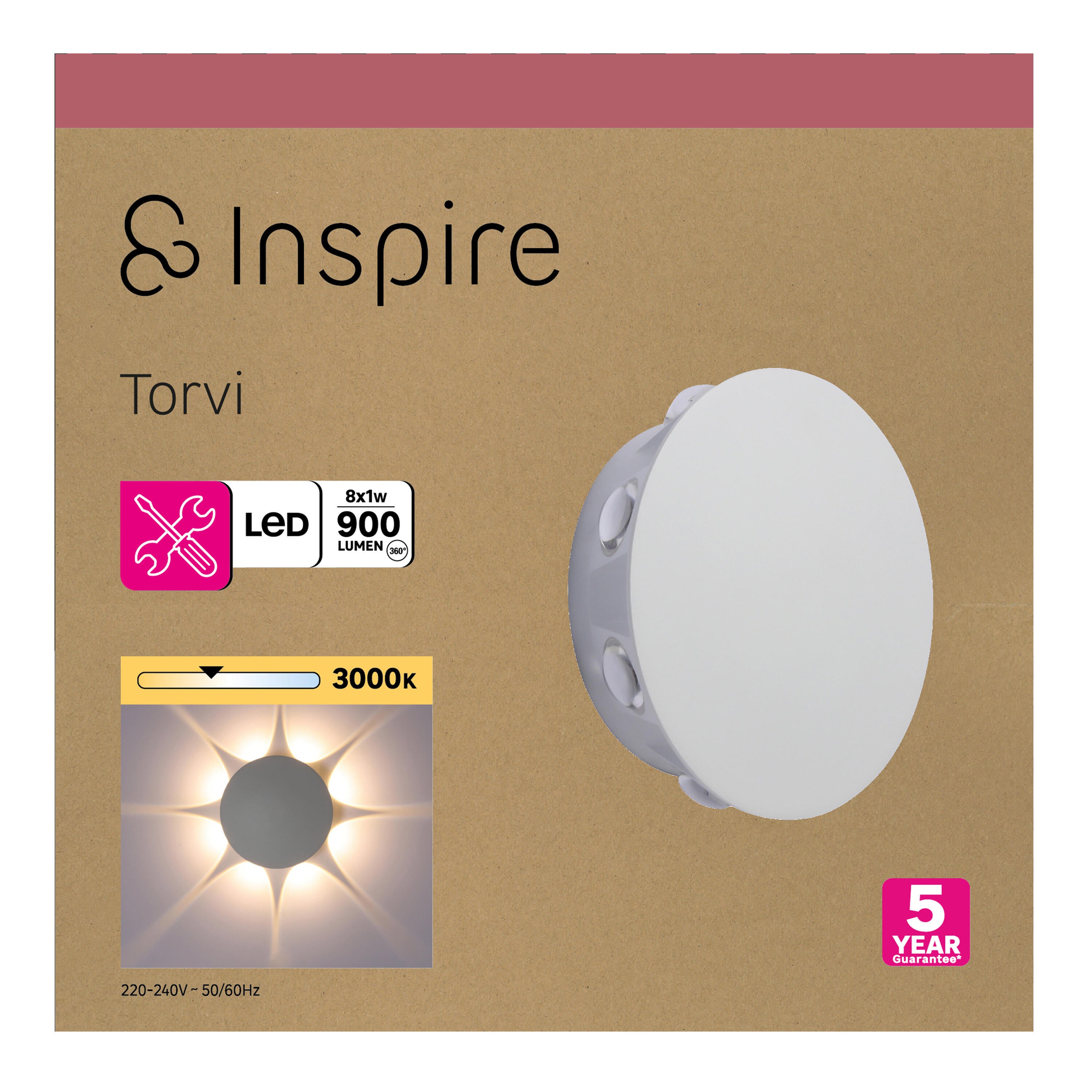 Applique LED, 1036Lm, Aluminium blanc, Torvi INSPIRE - 8