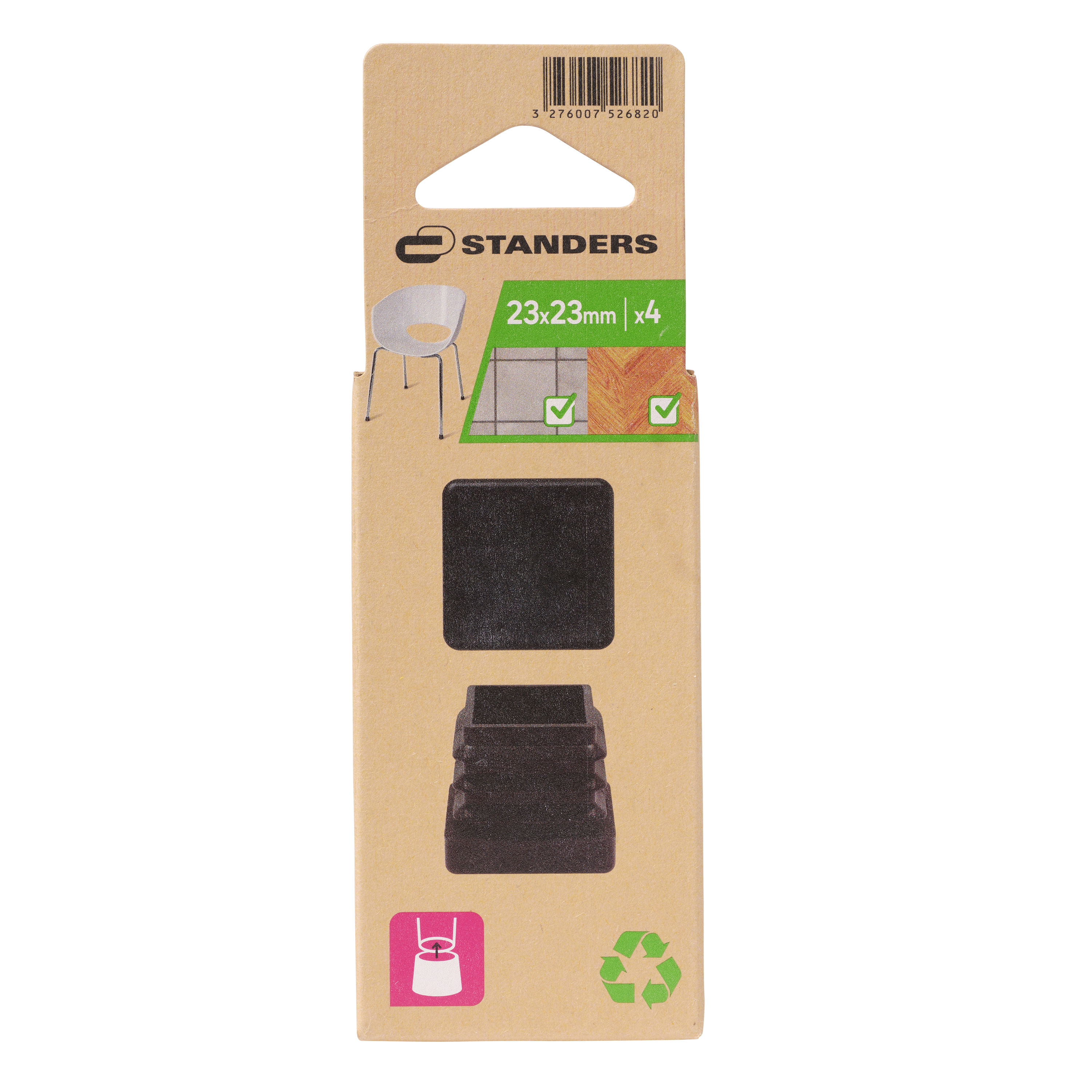 Nakładki ochronne czarne 25 x 25 mm 4 szt. Standers