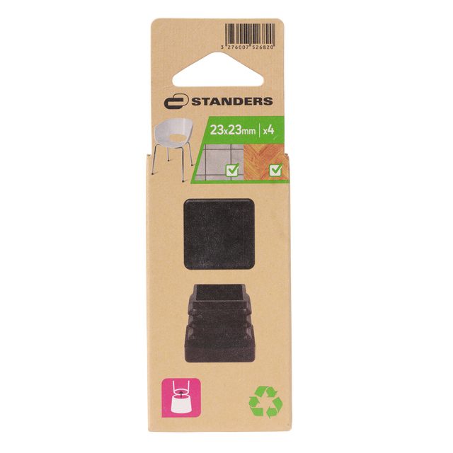 Nakładki ochronne czarne 25 x 25 mm 4 szt. Standers