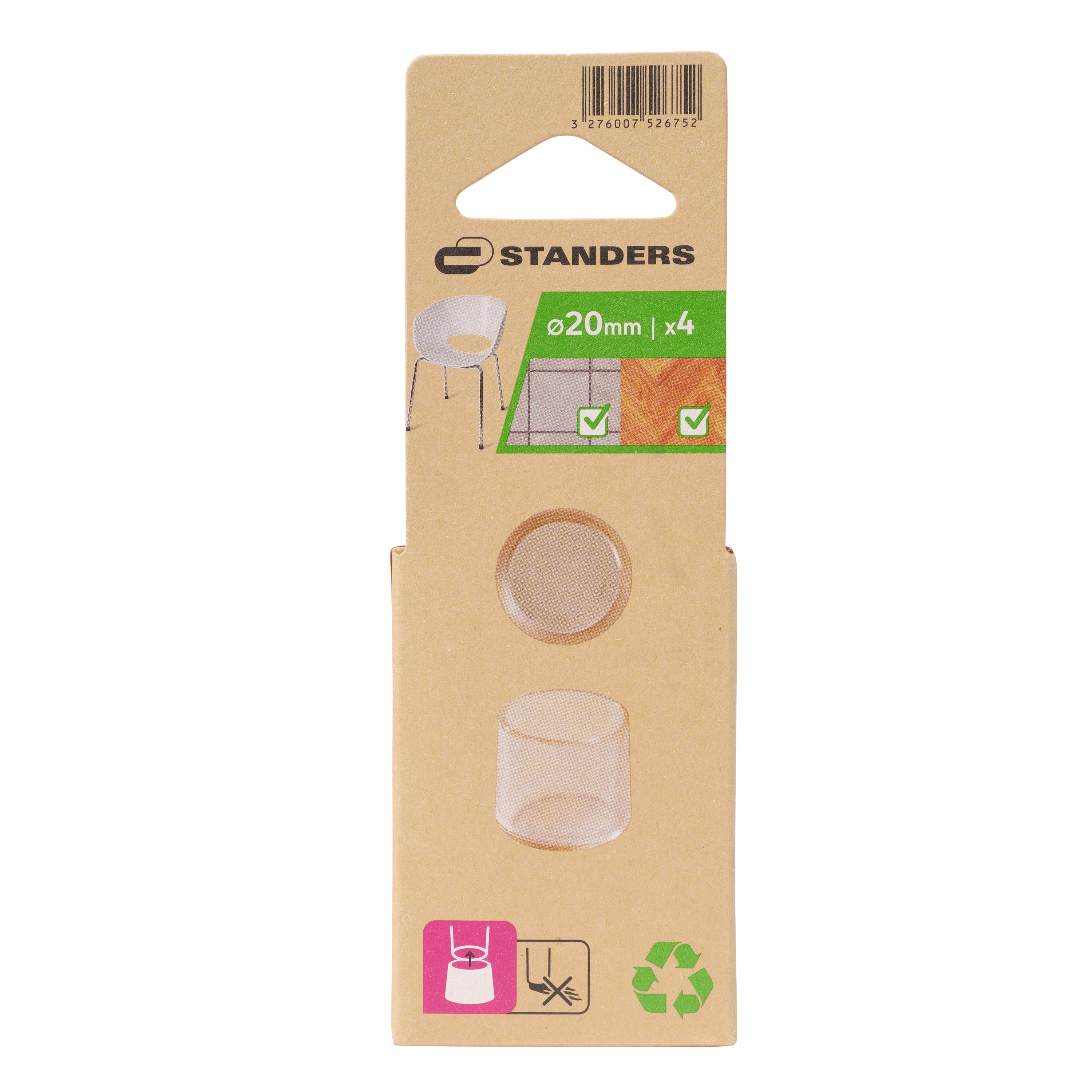 4 contera redondas standers de pvc transparente ø 20 mm