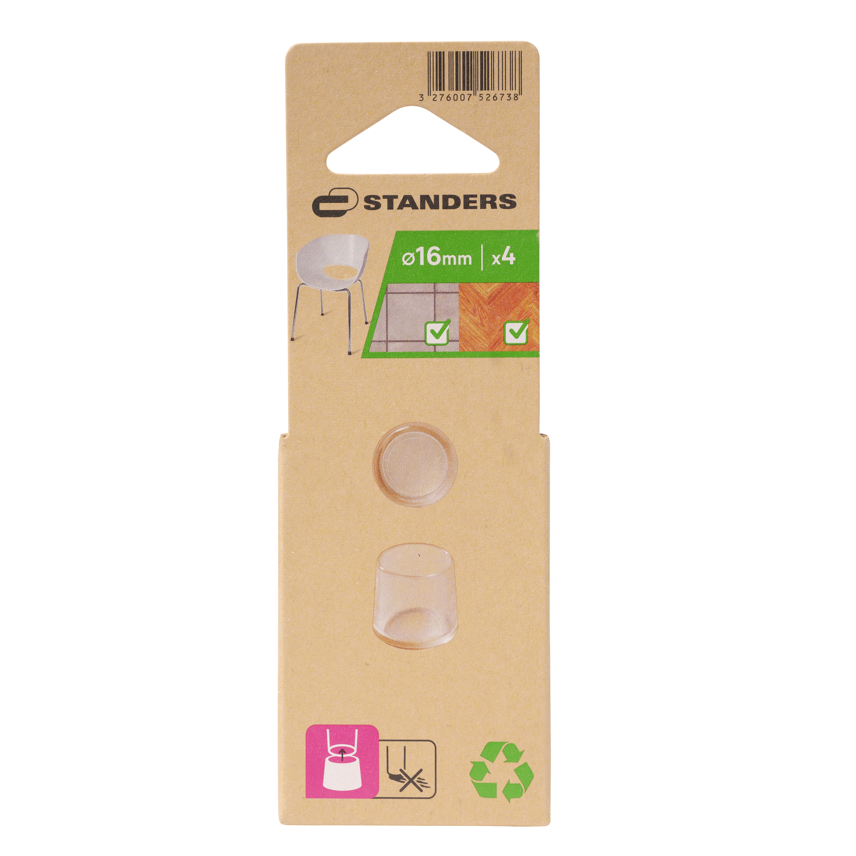 4 contera redondas standers de pvc transparente ø 16 mm