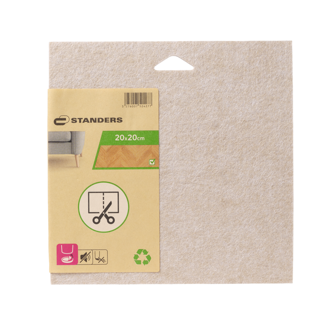 Patin-feuille de pied de meuble en feutre adhésif STANDERS L.175 x l.200mm