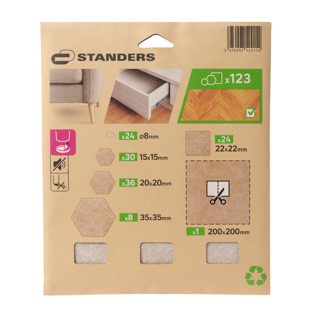 123 Feltros adesivos bege Standers