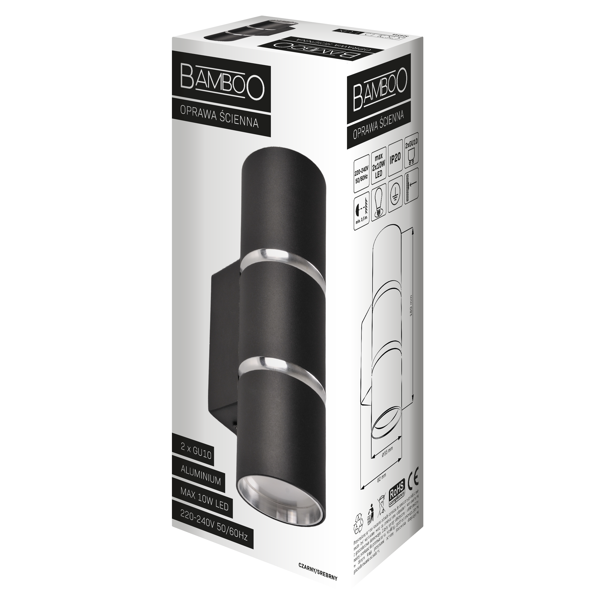 Kinkiet Bamboo czarny 2 x GU10 Goldlux - 9