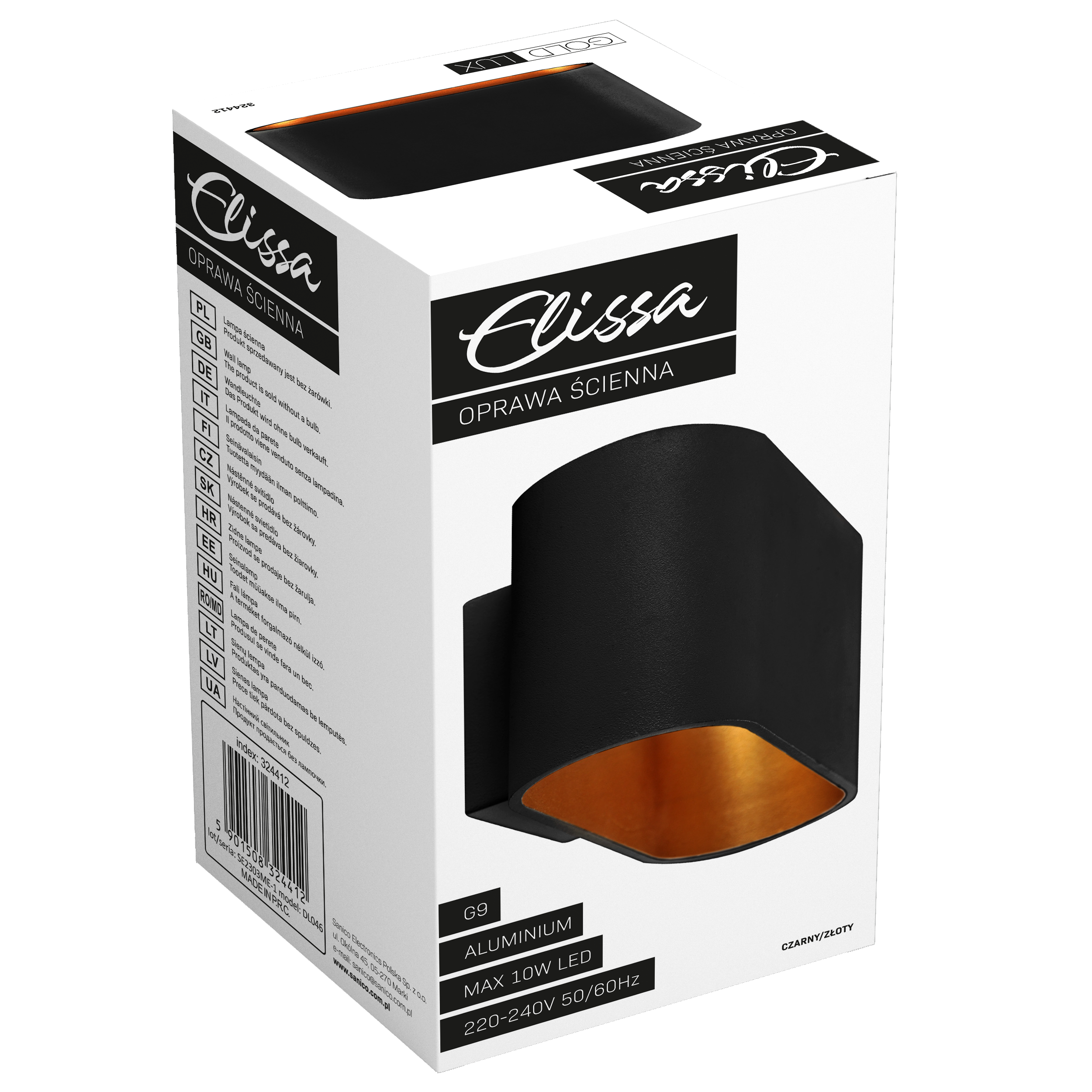 Kinkiet Elissa czarno-złoty G9 Goldlux - 5