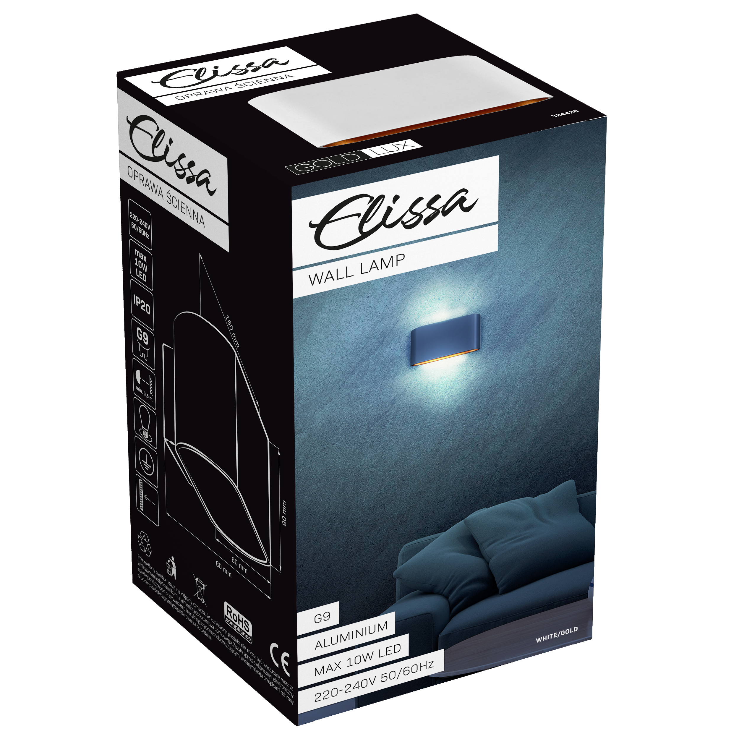 Kinkiet Elissa biało-złoty G9 Goldlux - 6