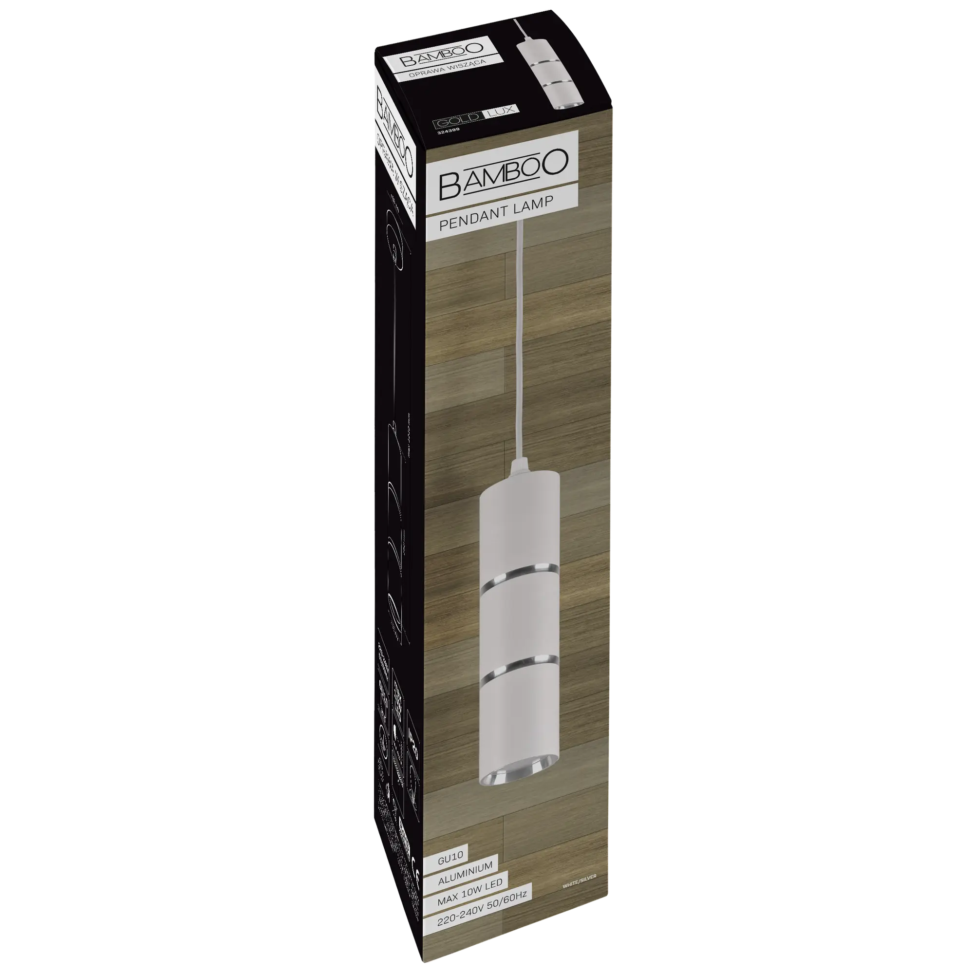 Lampa wisząca Bamboo biało-srebrna GU10 Goldlux - 7