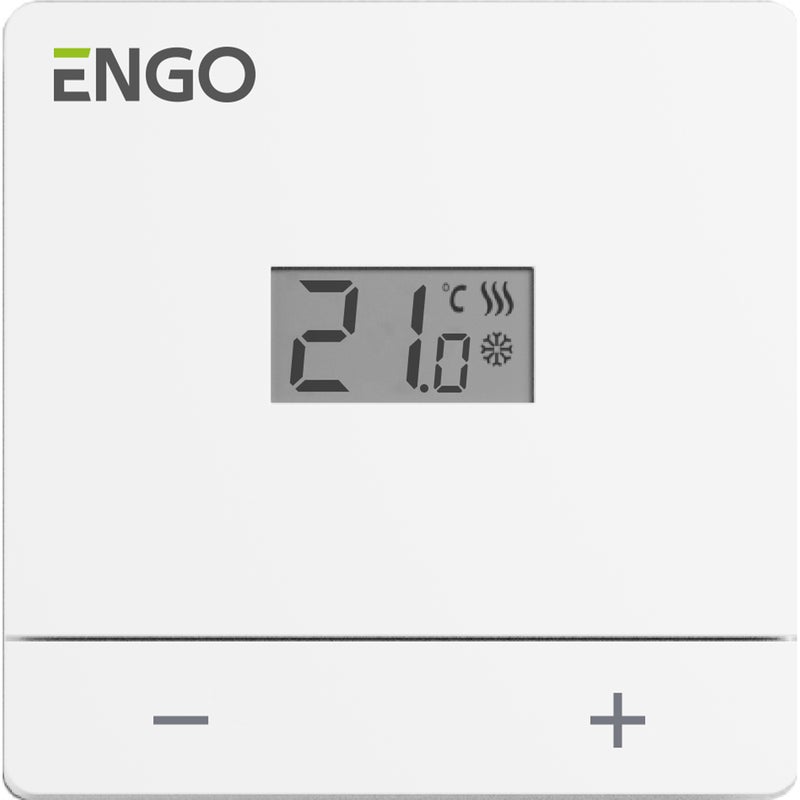 Przewodowy natynkowy regulator temperatury, bateryjny, biały EASYBATW ENGO