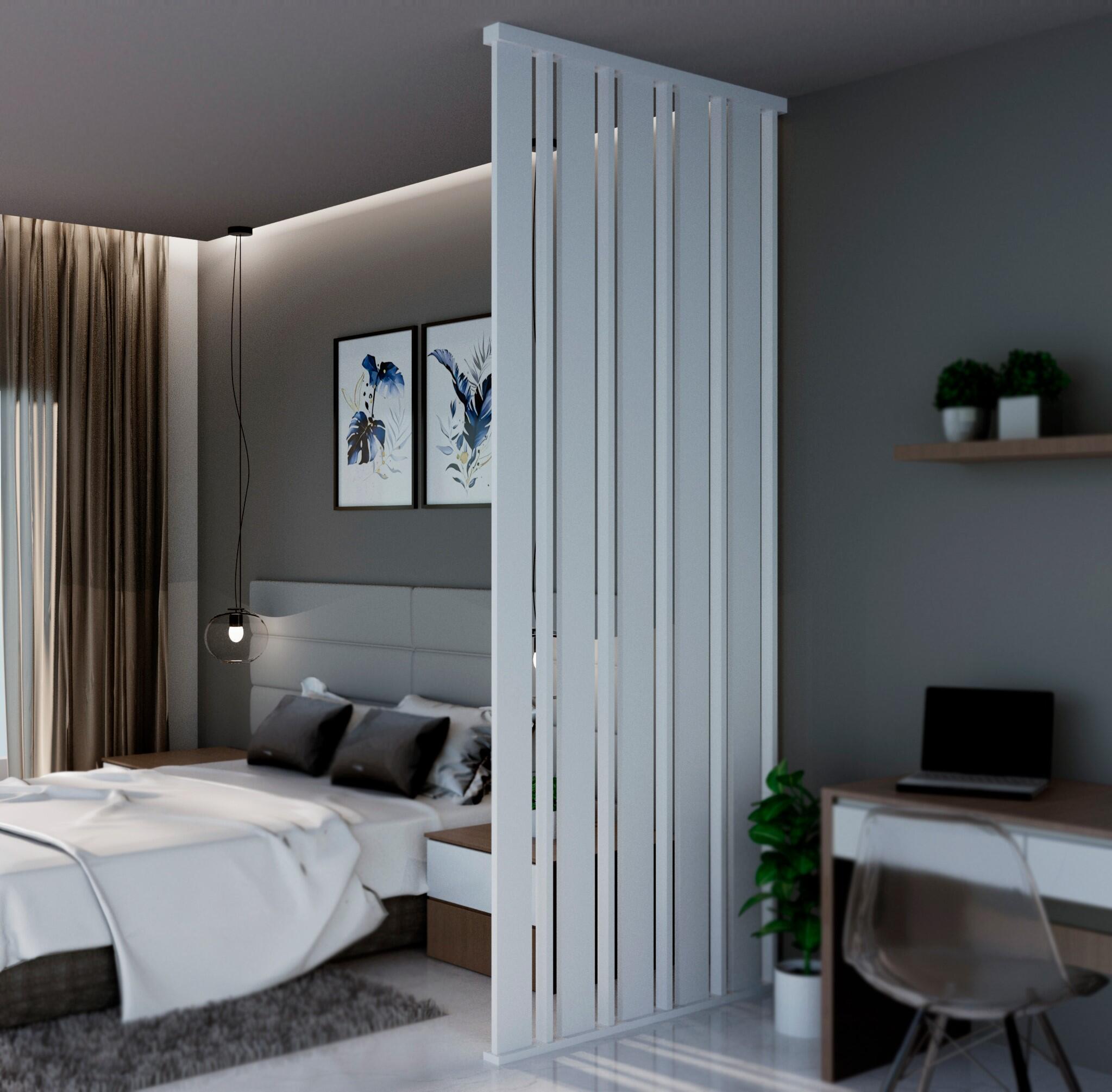 Separador de ambiente atelier aluminio lacado blanco 10 barras artens apto para exterior 100 x 250 cm (ancho x alto)