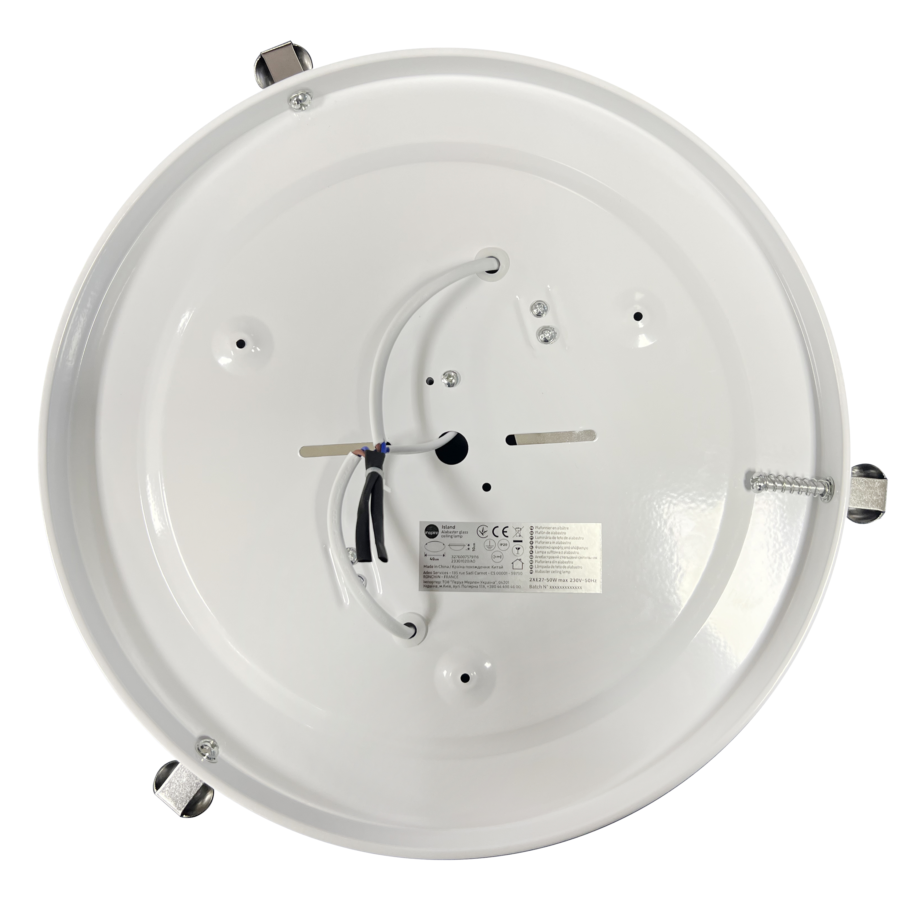 Plafoniera neoclassico Island Ø 40 cm bianco IP20, 2XE27 INSPIRE - 3