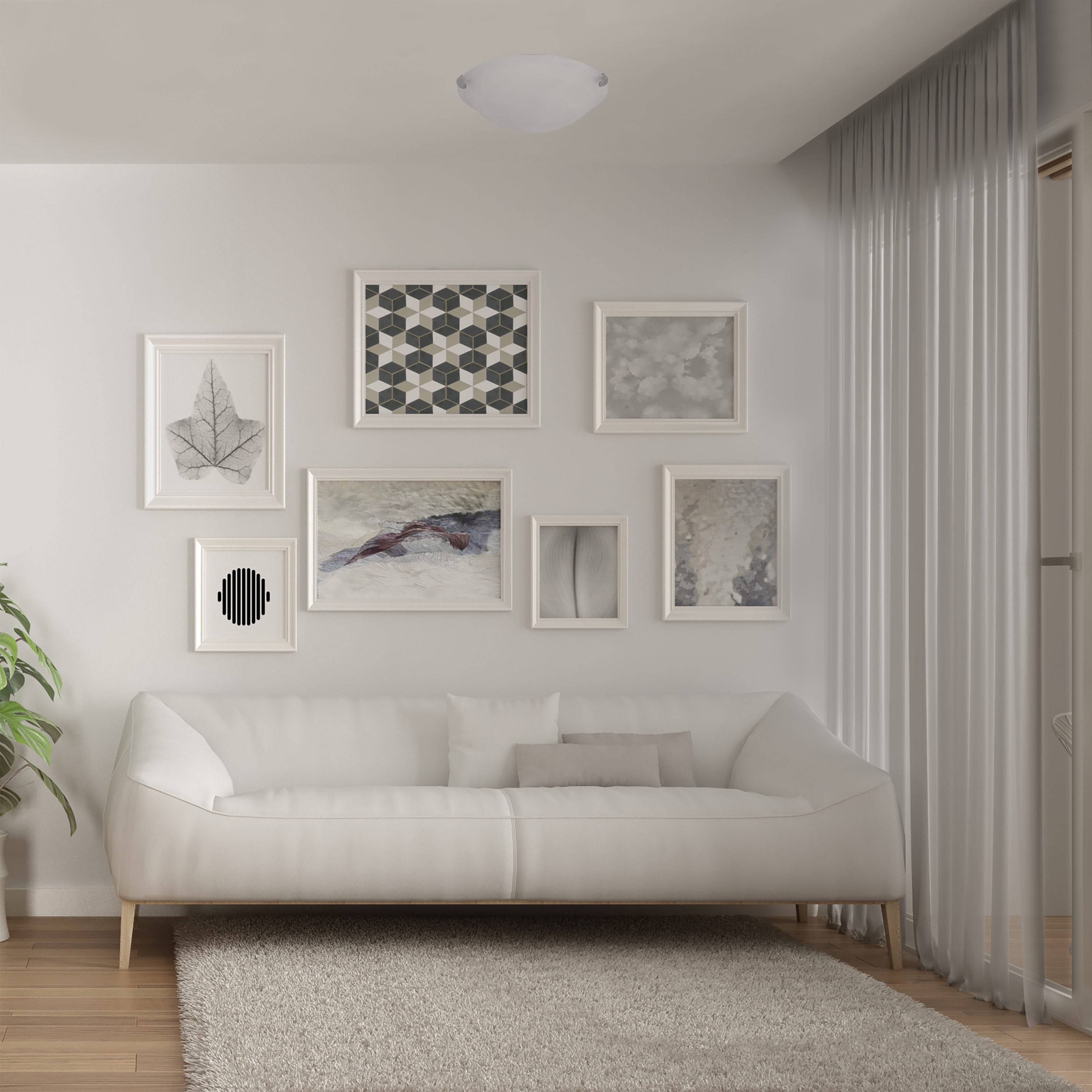 Plafon Island biały 2 x E27 śr. 40 cm Inspire - 4