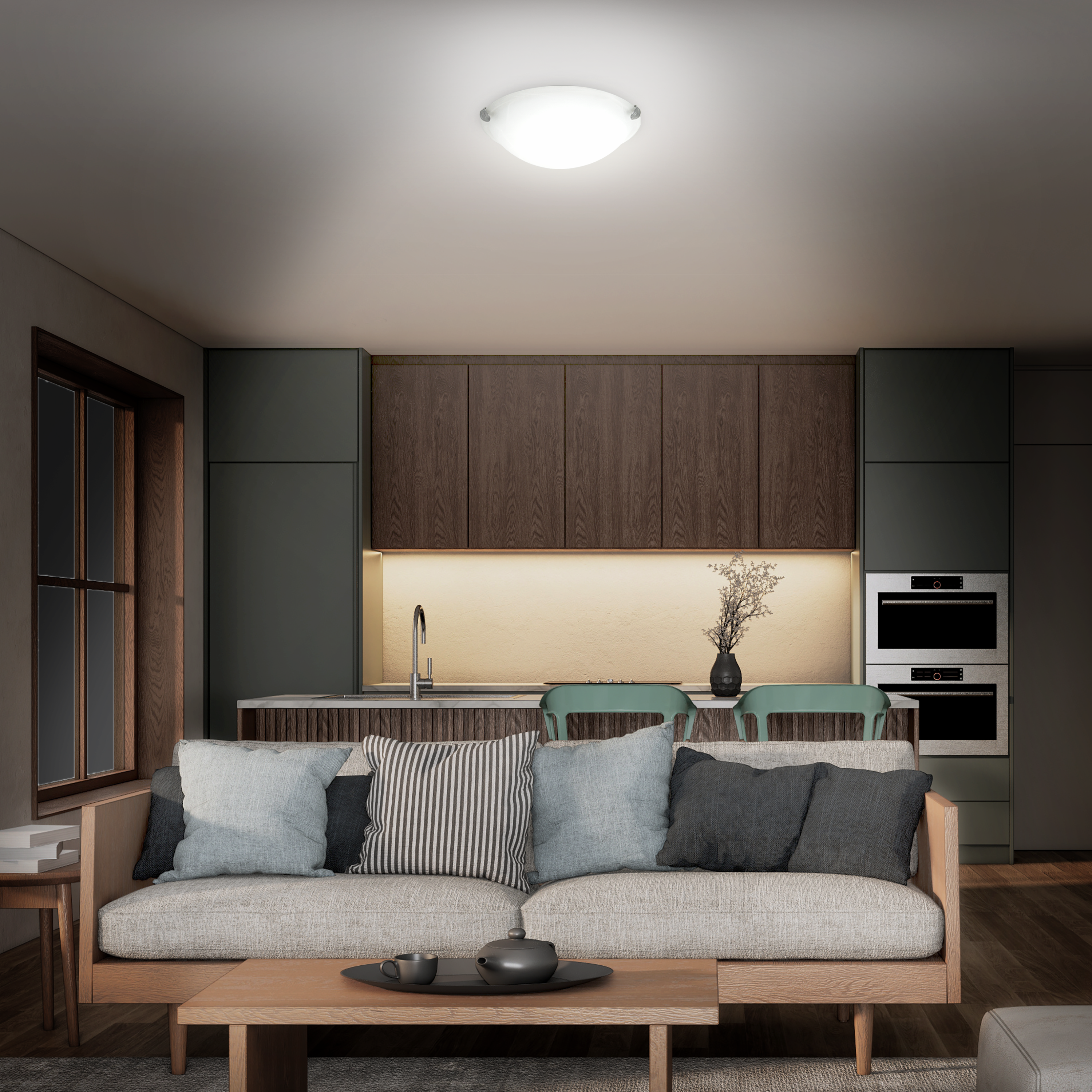 Plafon Island biały 2 x E27 śr. 40 cm Inspire - 3