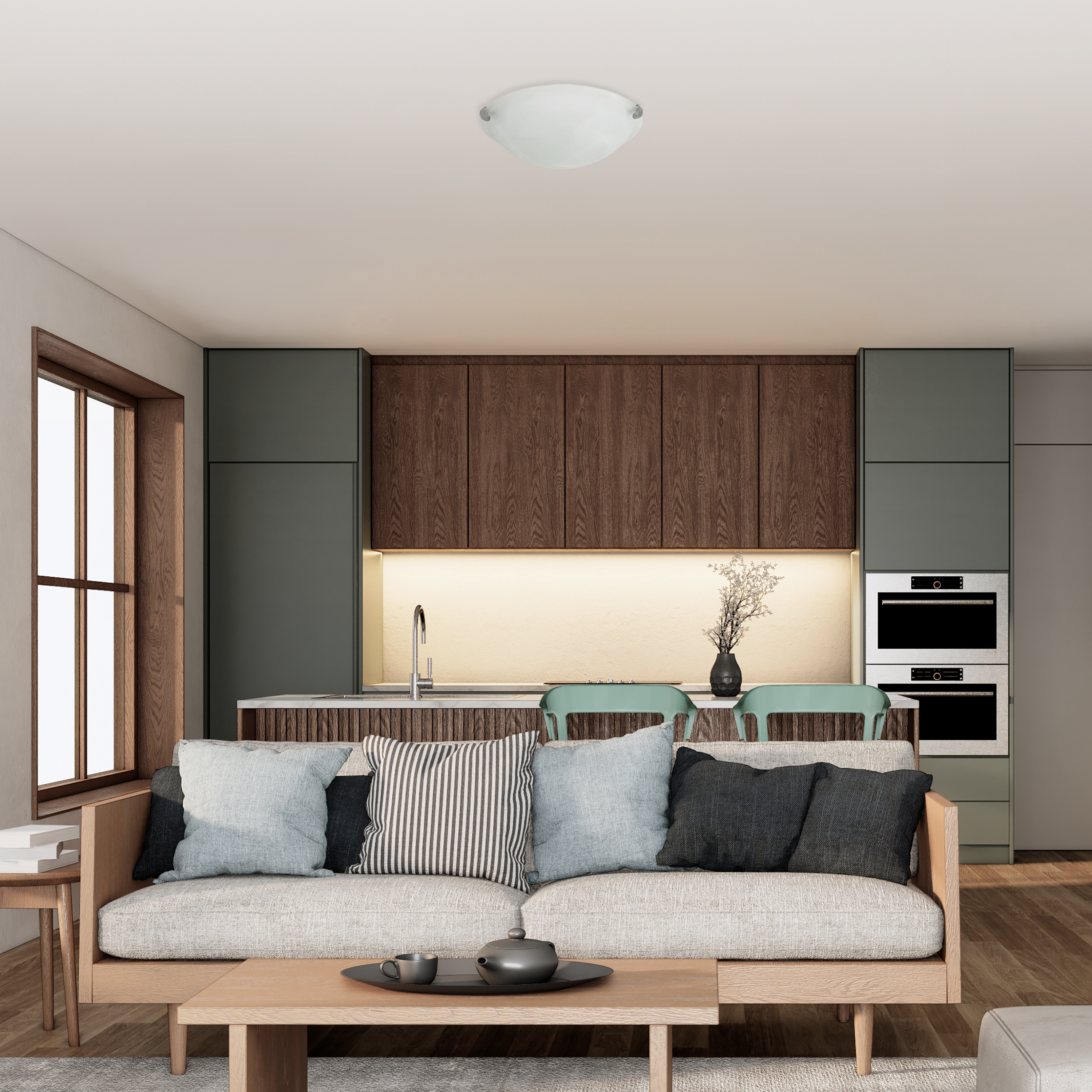 Plafon Island biały 2 x E27 śr. 40 cm Inspire - 2