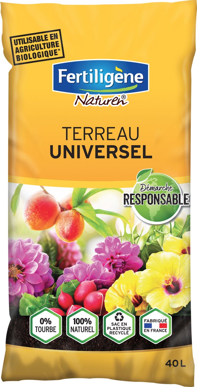 Terreau naturel sans tourbe FERTILIGENE, 40 l