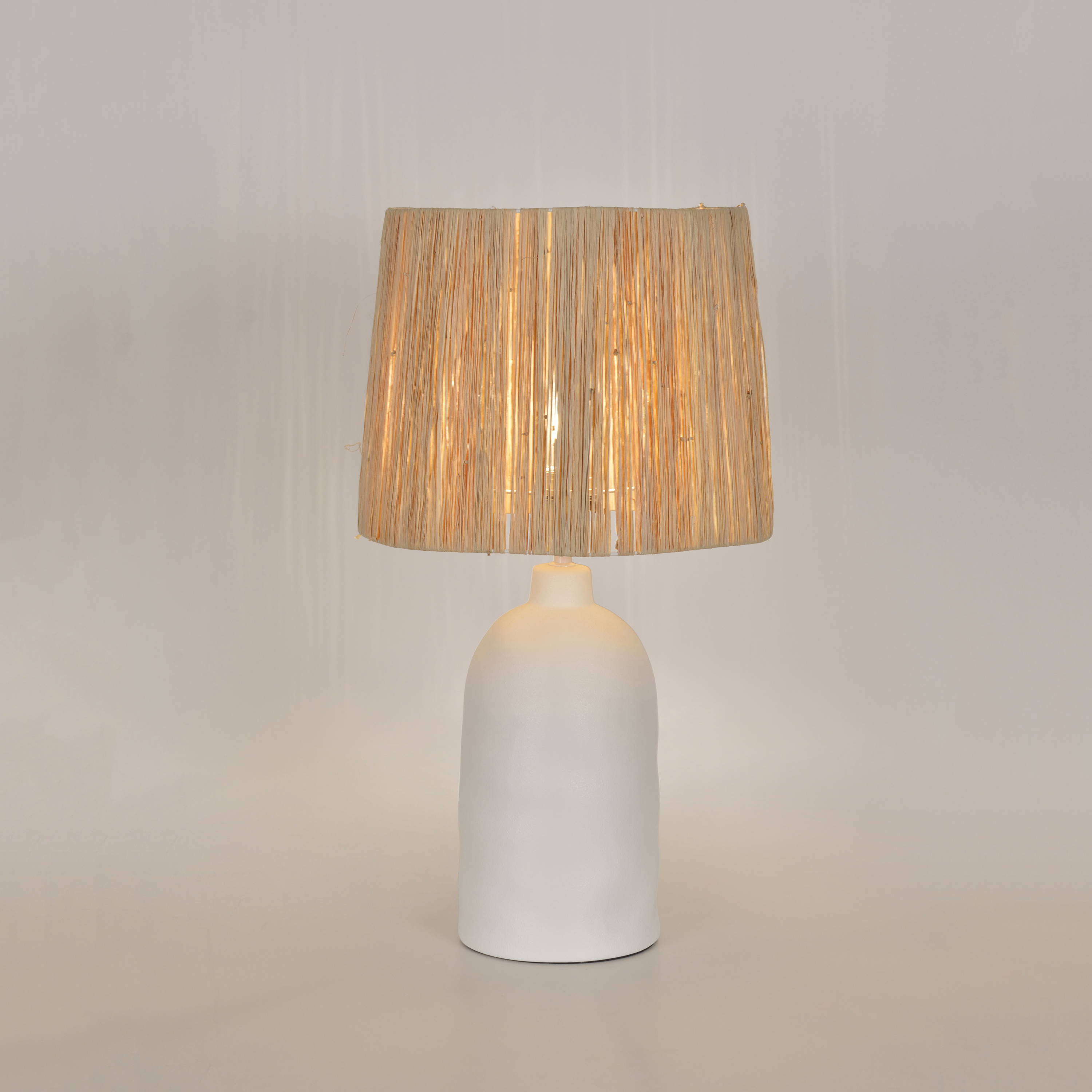 Lampa stołowa Bomoa biała raffia E27 Inspire - 15